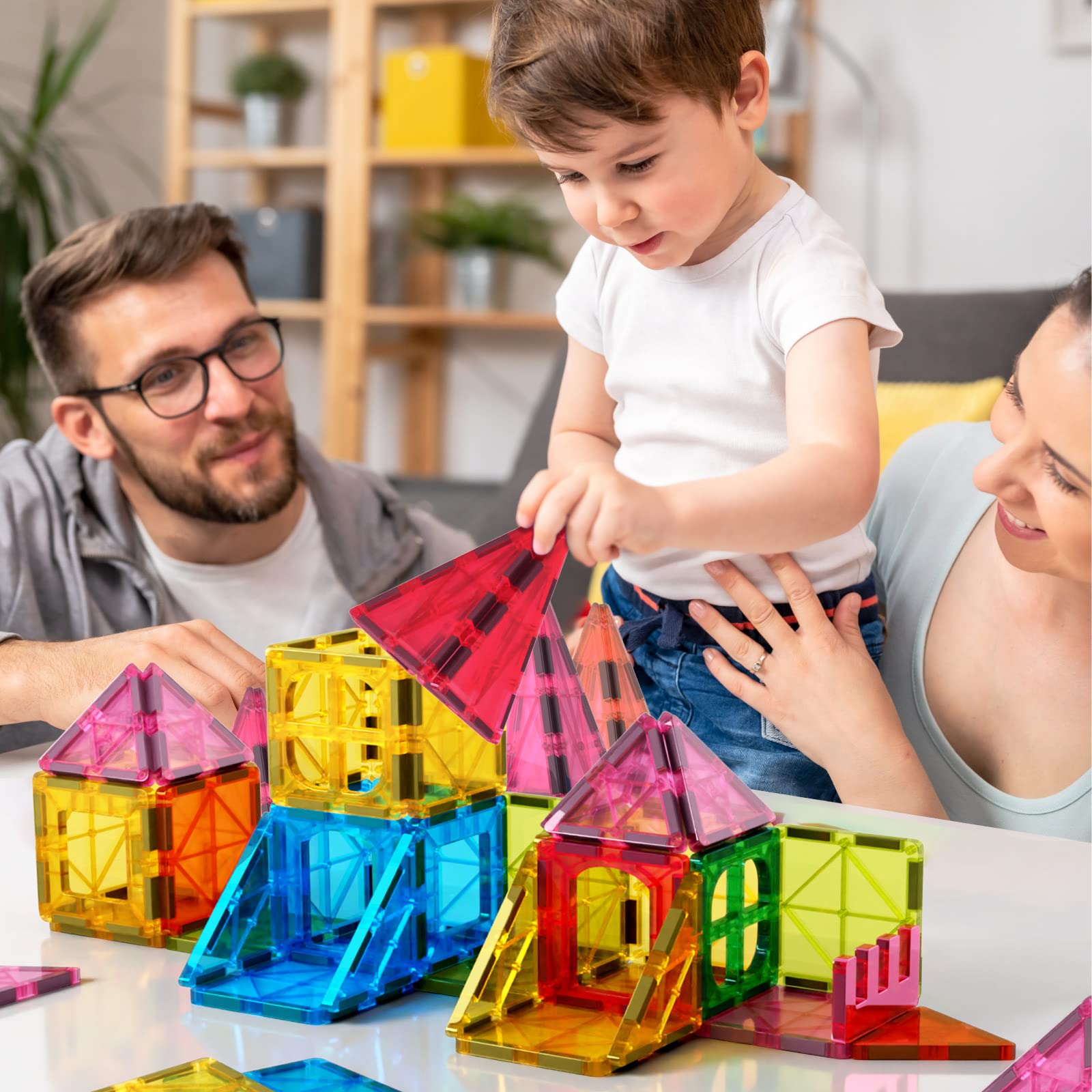 Foto 7 pulgar | Set De Construcción De Azulejos Magnéticos Jasonwell, 57 Piezas, Para Niños De 3 A 10 Años - Venta Internacional.