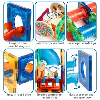 Foto 2 | Set De Construcción Magnética Magblock Magnetic Tiles 176pcs - Venta Internacional.