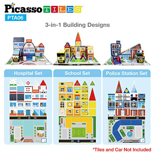 Foto 3 | Bloques De Construcción Picasso Tiles, 80 Piezas, Escuela, Hospital, Policía - Venta Internacional.