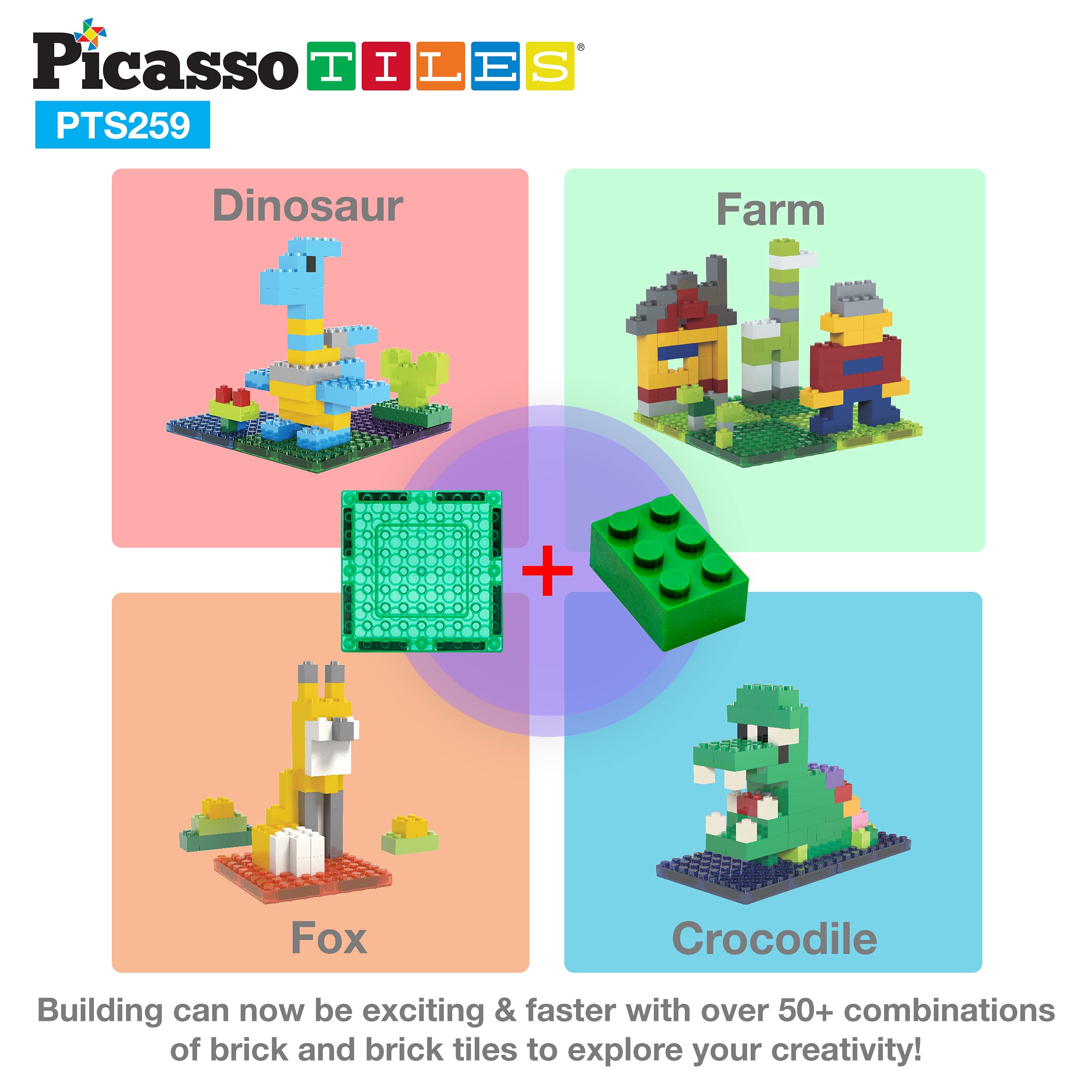 Foto 5 pulgar | Juego De Bloques De Construcción Magnéticos De Ladrillo, 259 Piezas, Picasso Tiles - Venta Internacional.