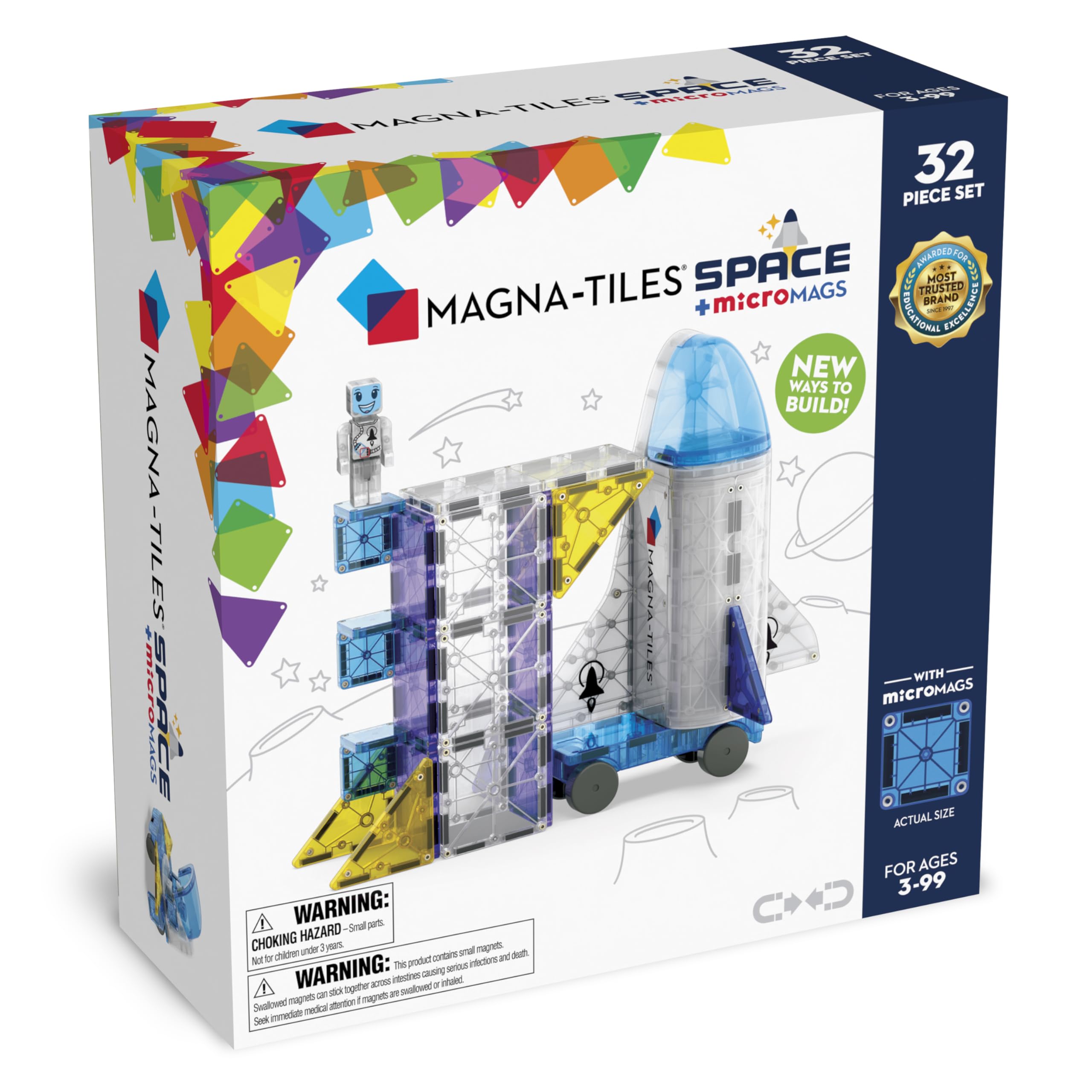 Set De Construcción Magna-tiles Space, 32 Piezas, Magnético, Más De 3 Años - Venta Internacional.