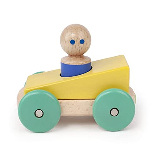 Set De Bloques De Construcción Tegu Magnetic Racer, 3 Piezas, Color Amarillo - Venta Internacional.