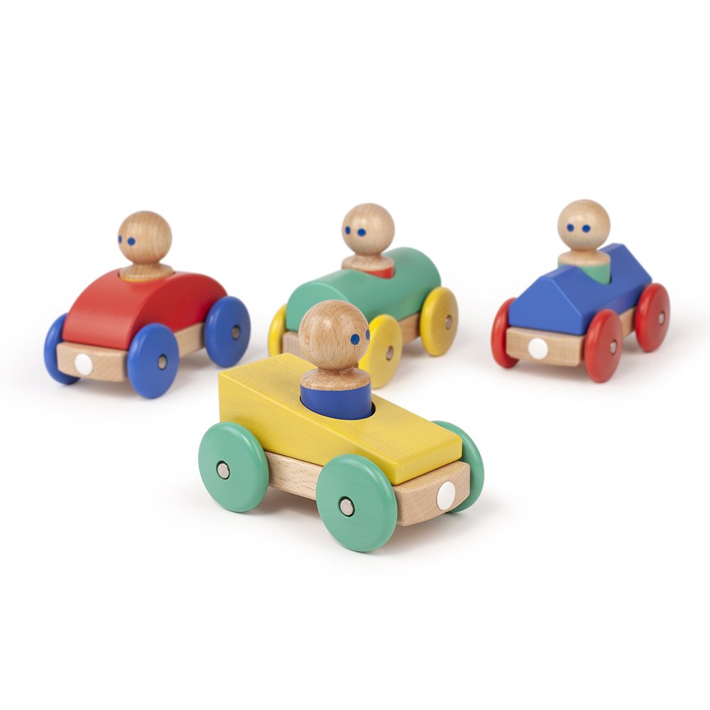 Foto 6 | Set De Bloques De Construcción Tegu Magnetic Racer, 3 Piezas, Color Amarillo - Venta Internacional.