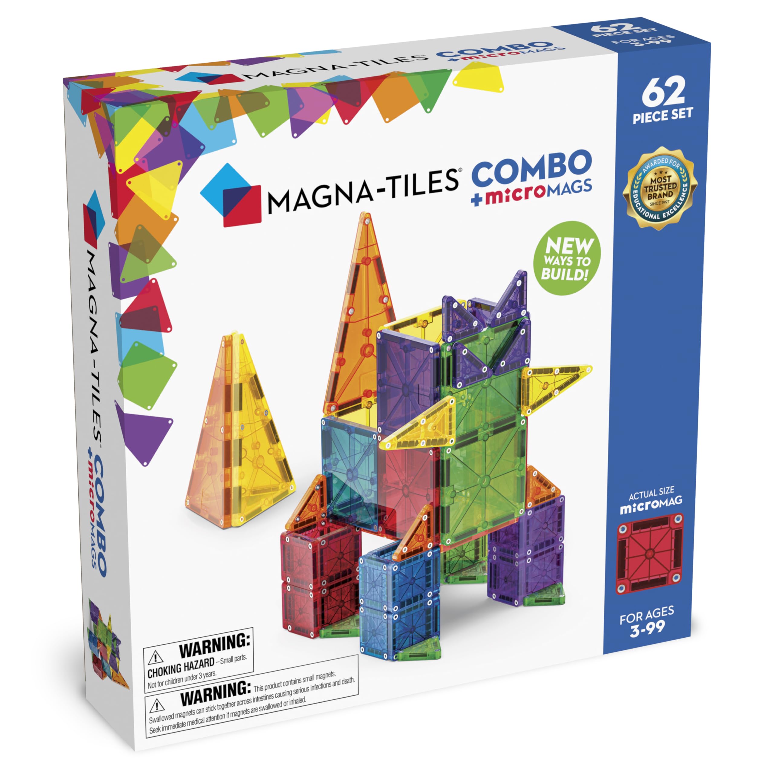 Set De Construcción Magnético Magna-tiles Combo 62 Piezas - Venta Internacional.
