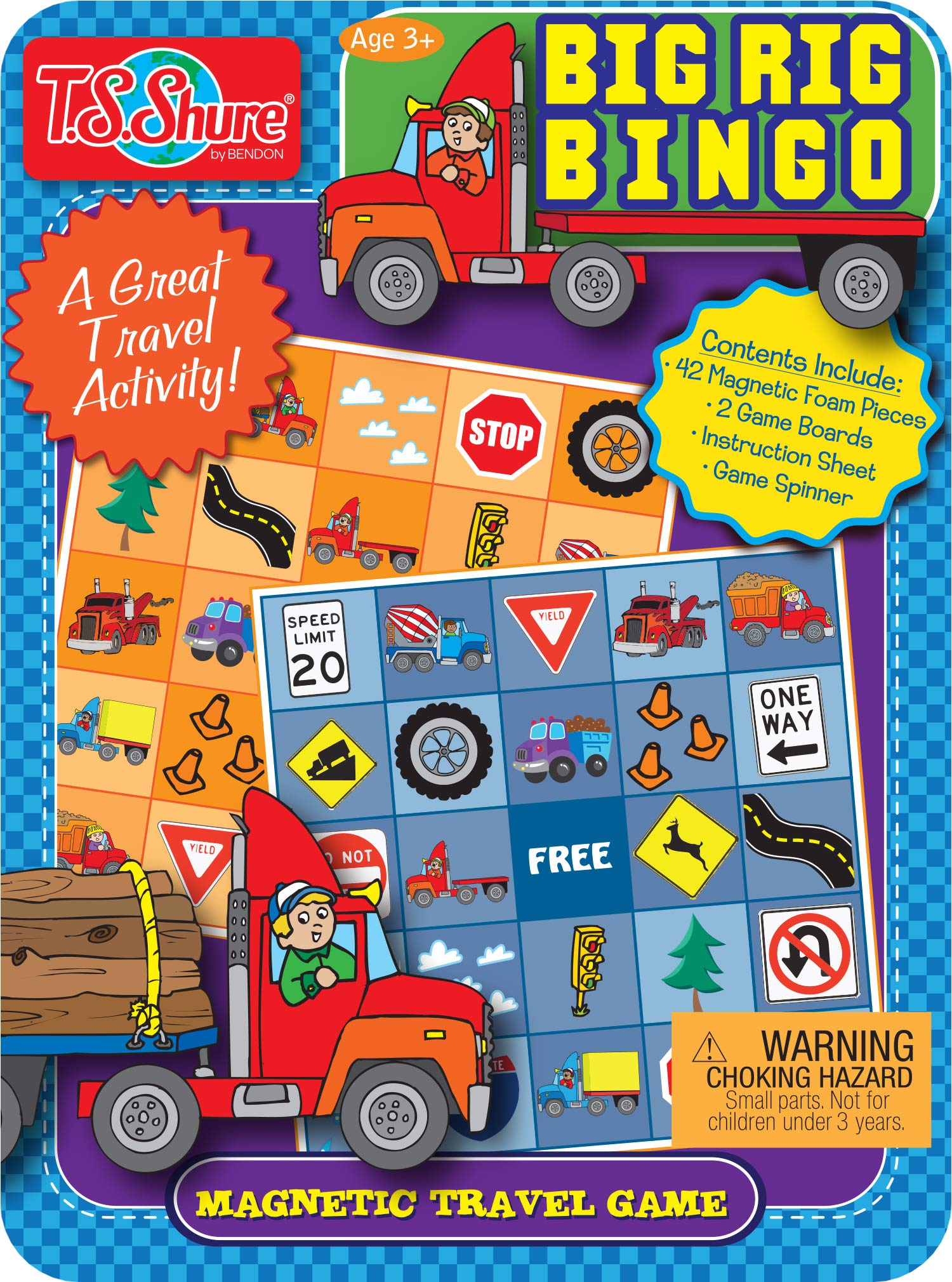 Foto 2 pulgar | Juego De Bingo Bendon Ts Shure Big Rig Trucks Con Lata Magnética - Venta Internacional.