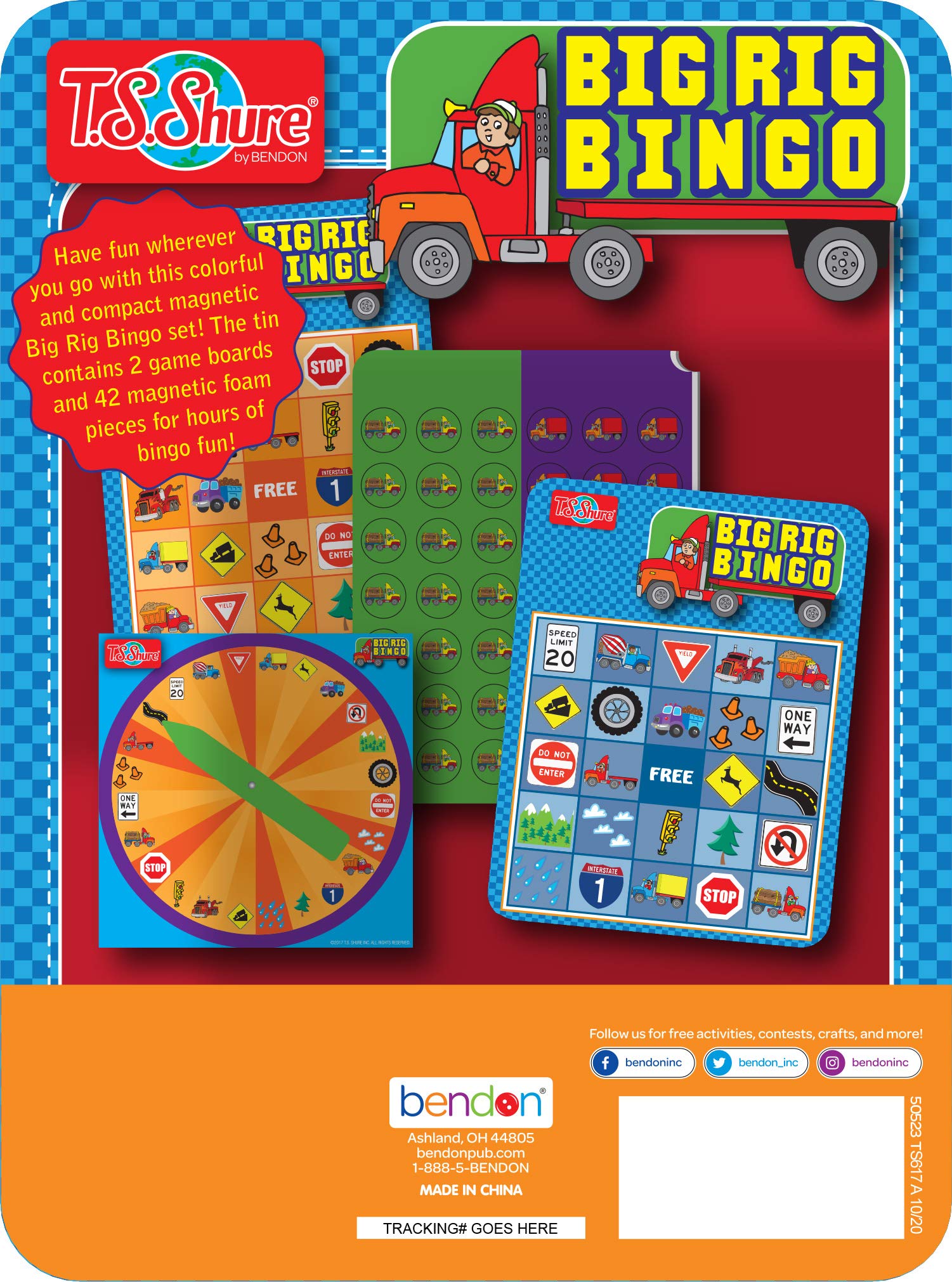 Foto 3 pulgar | Juego De Bingo Bendon Ts Shure Big Rig Trucks Con Lata Magnética - Venta Internacional.