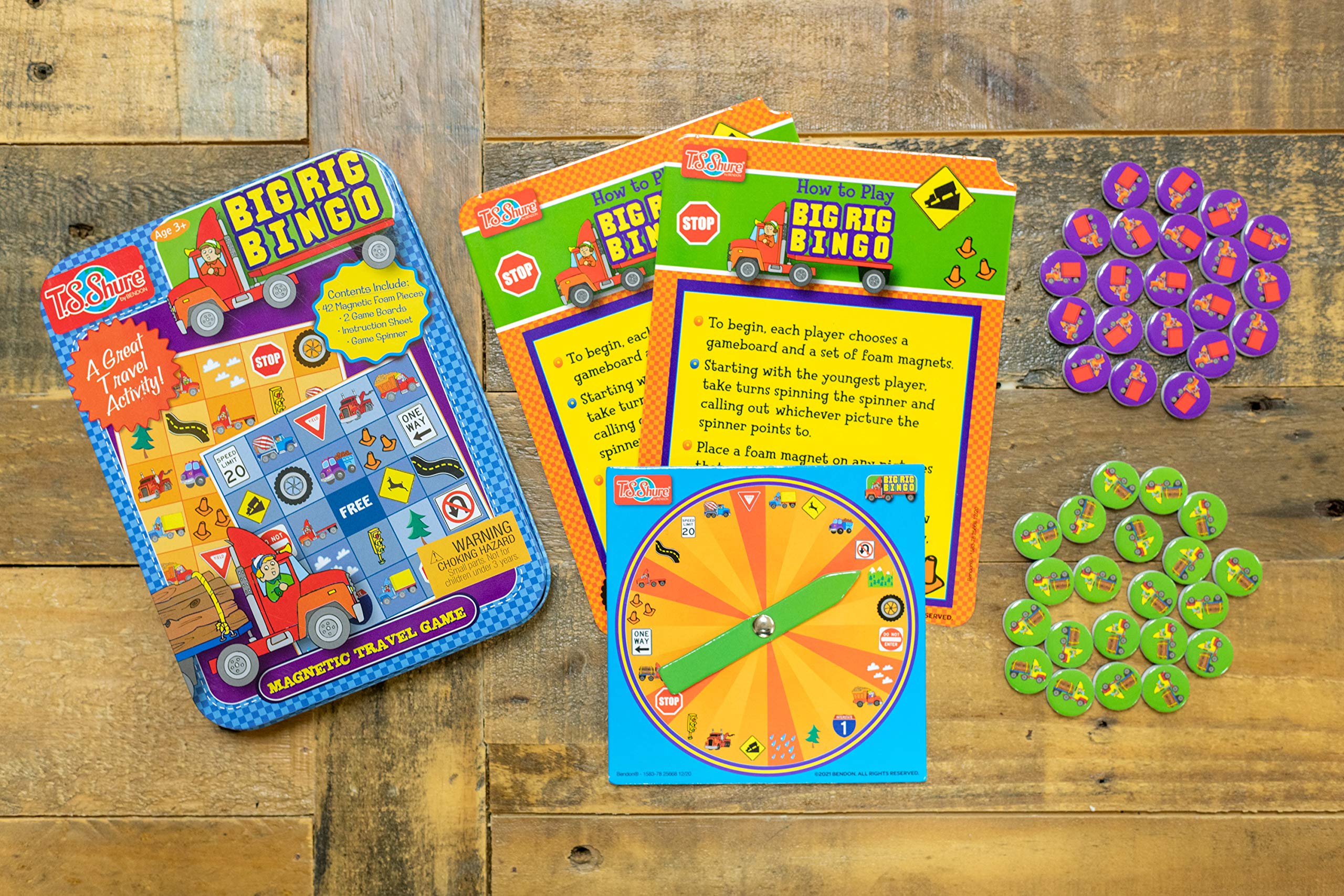 Foto 6 pulgar | Juego De Bingo Bendon Ts Shure Big Rig Trucks Con Lata Magnética - Venta Internacional.