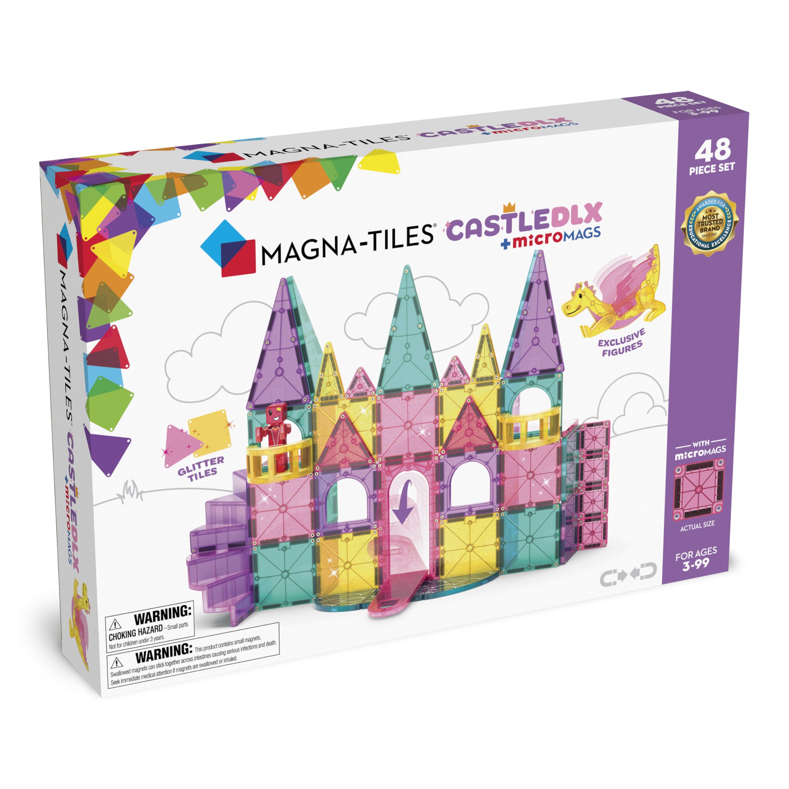 Foto 2 pulgar | Set De Construcción Magna-tiles Castle Dlx De 48 Piezas Con Figuras - Venta Internacional.