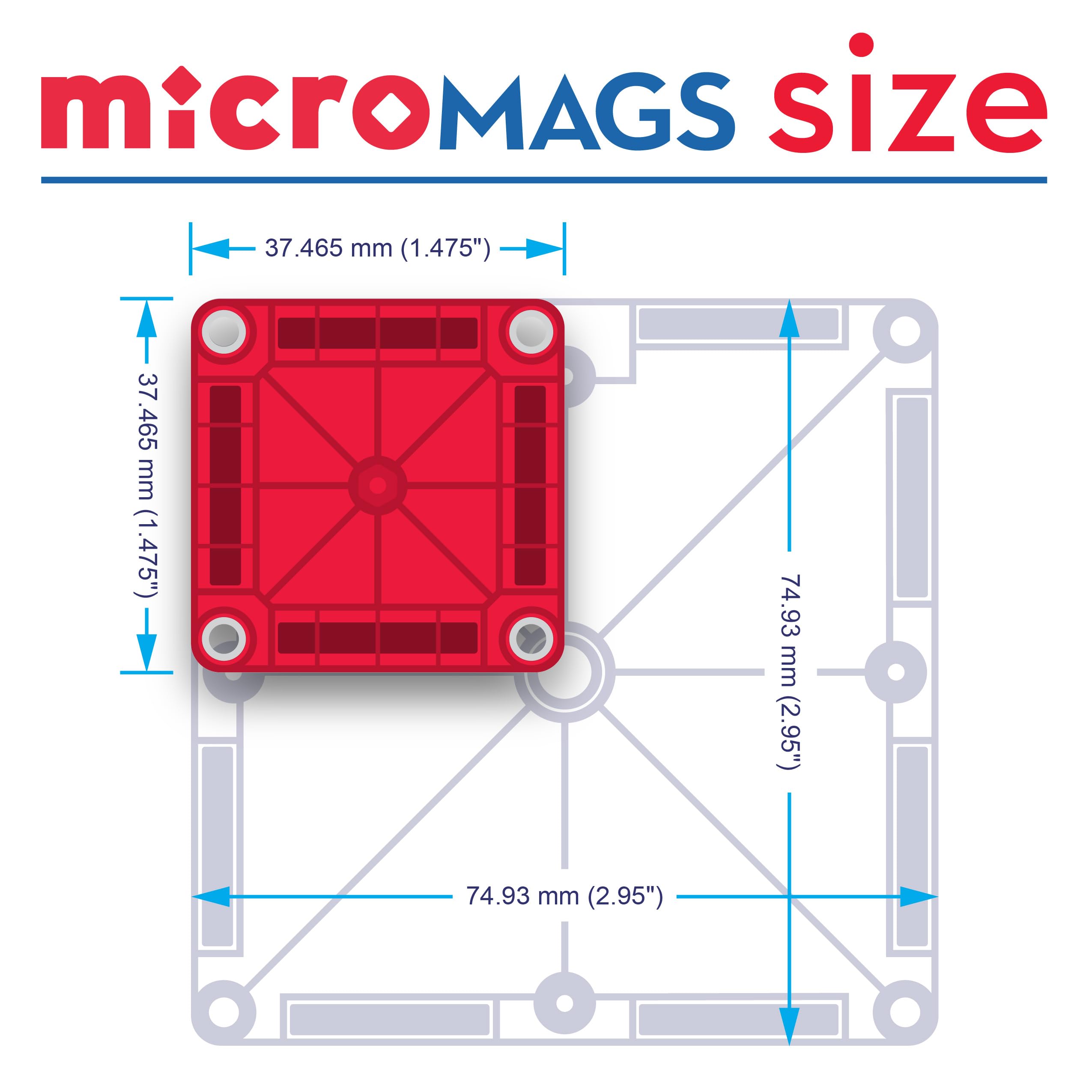 Foto 6 | Set De Construcción Magna-tiles Micromags Deluxe De 70 Piezas - Venta Internacional.