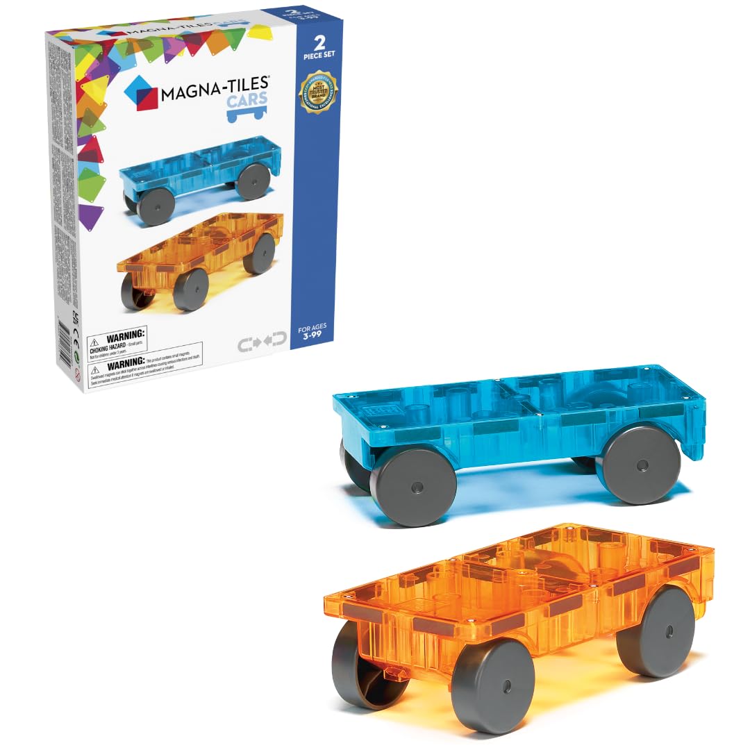 Set De Construcción Magna-tiles Cars Azul Y Naranja De 2 Piezas - Venta Internacional.