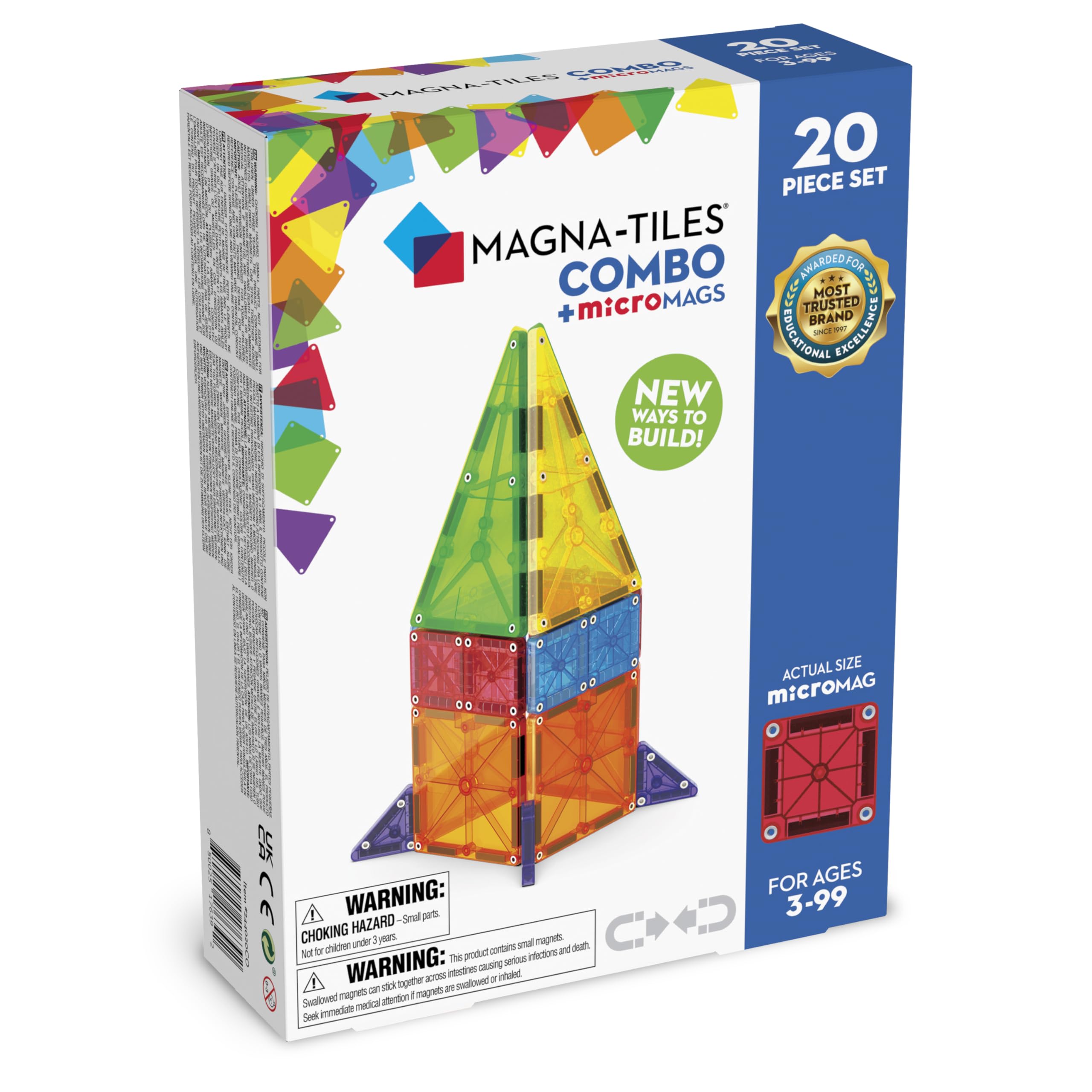 Set De Construcción Magnética Magna-tiles Combo De 20 Piezas - Venta Internacional.