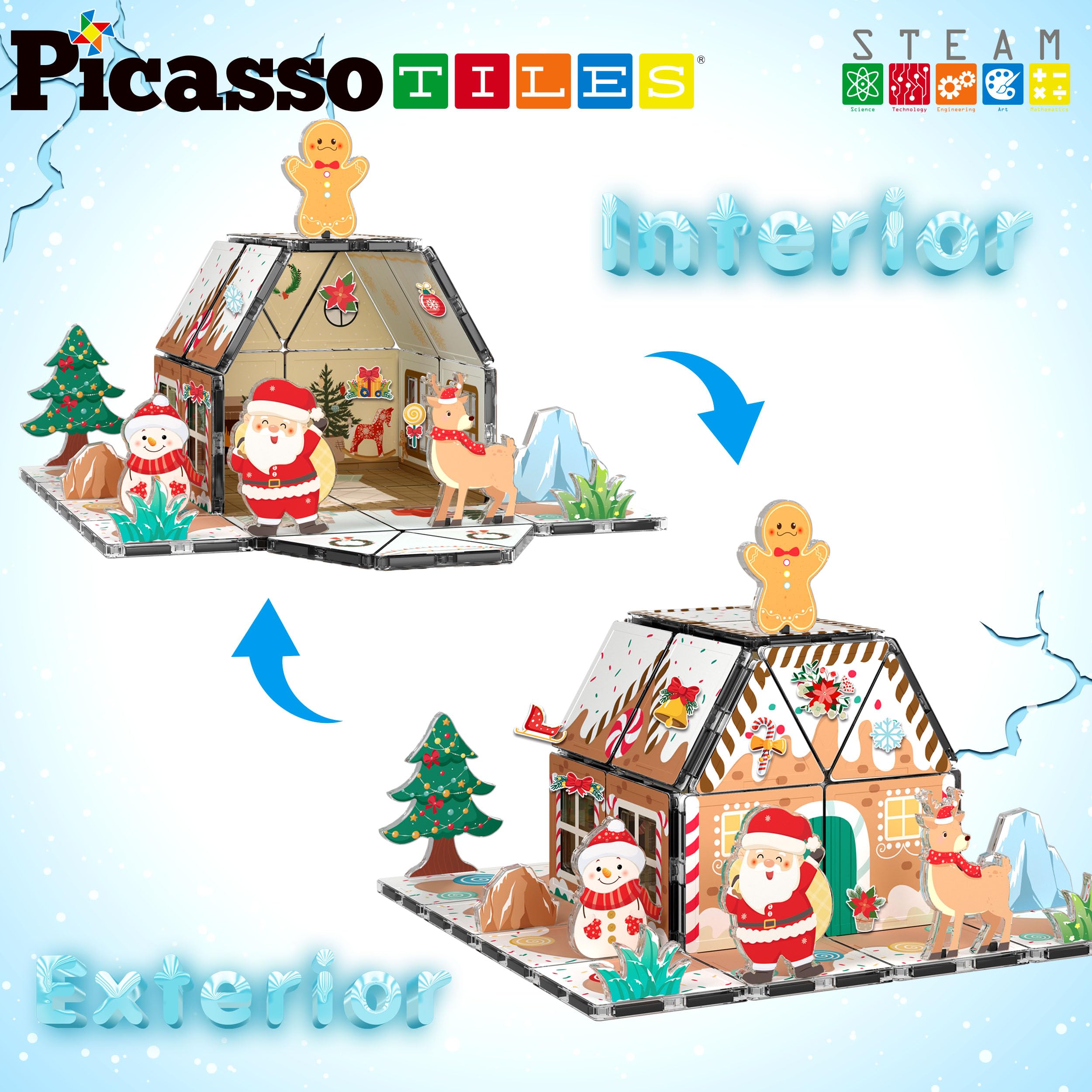 Foto 4 | Bloques De Construcción Magnéticos Picassotiles Gingerbread House Ptq09 - Venta Internacional.