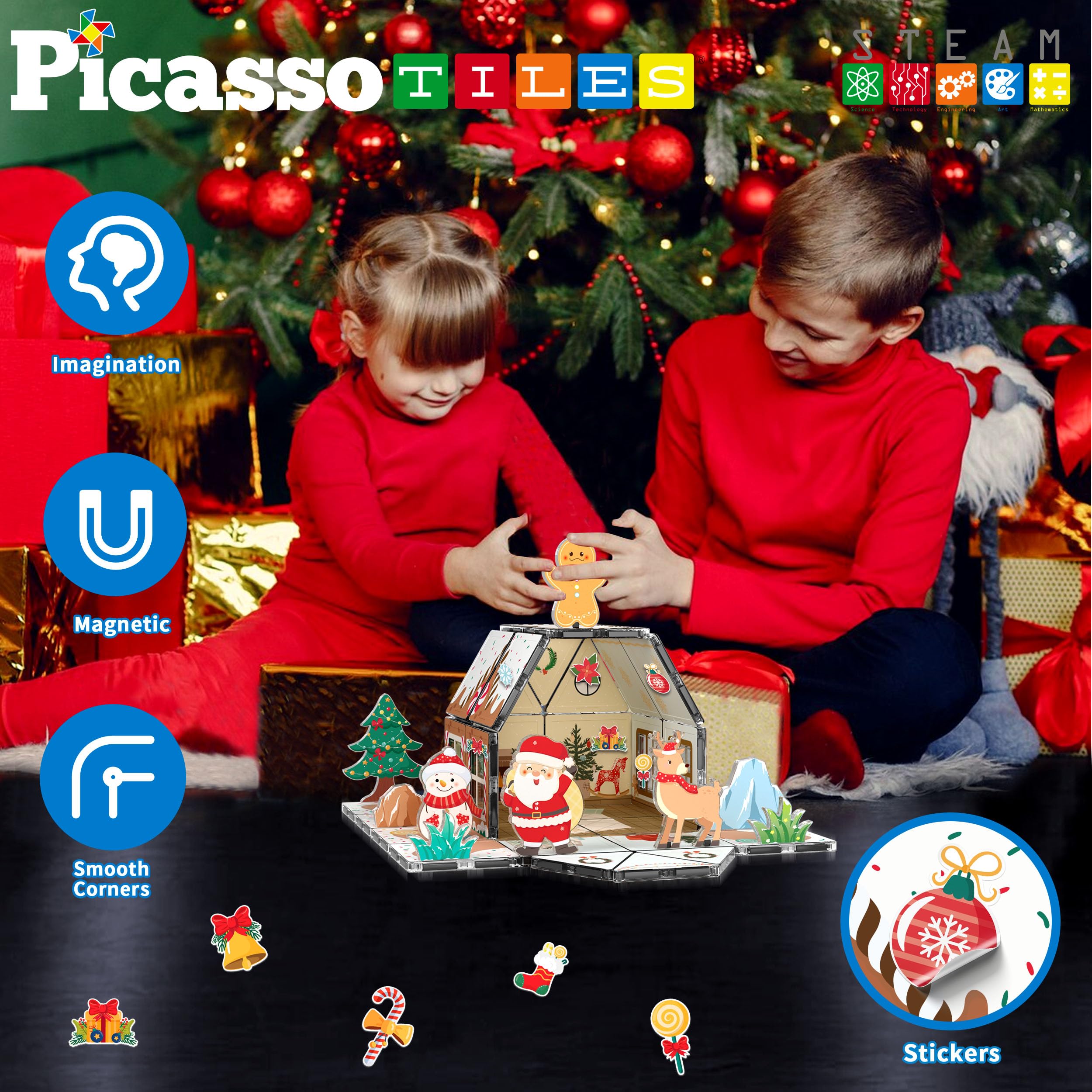 Foto 7 pulgar | Bloques De Construcción Magnéticos Picassotiles Gingerbread House Ptq09 - Venta Internacional.