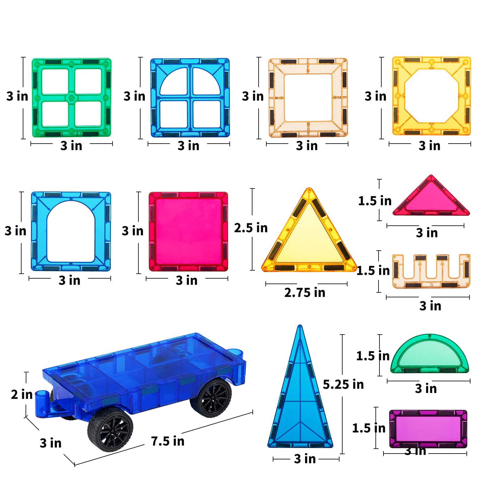 Foto 3 pulgar | Set De Construcción Magnético Temi Magnetic Tiles, 80 Piezas, Para Niños A Partir De 3 Años - Venta Internacional.