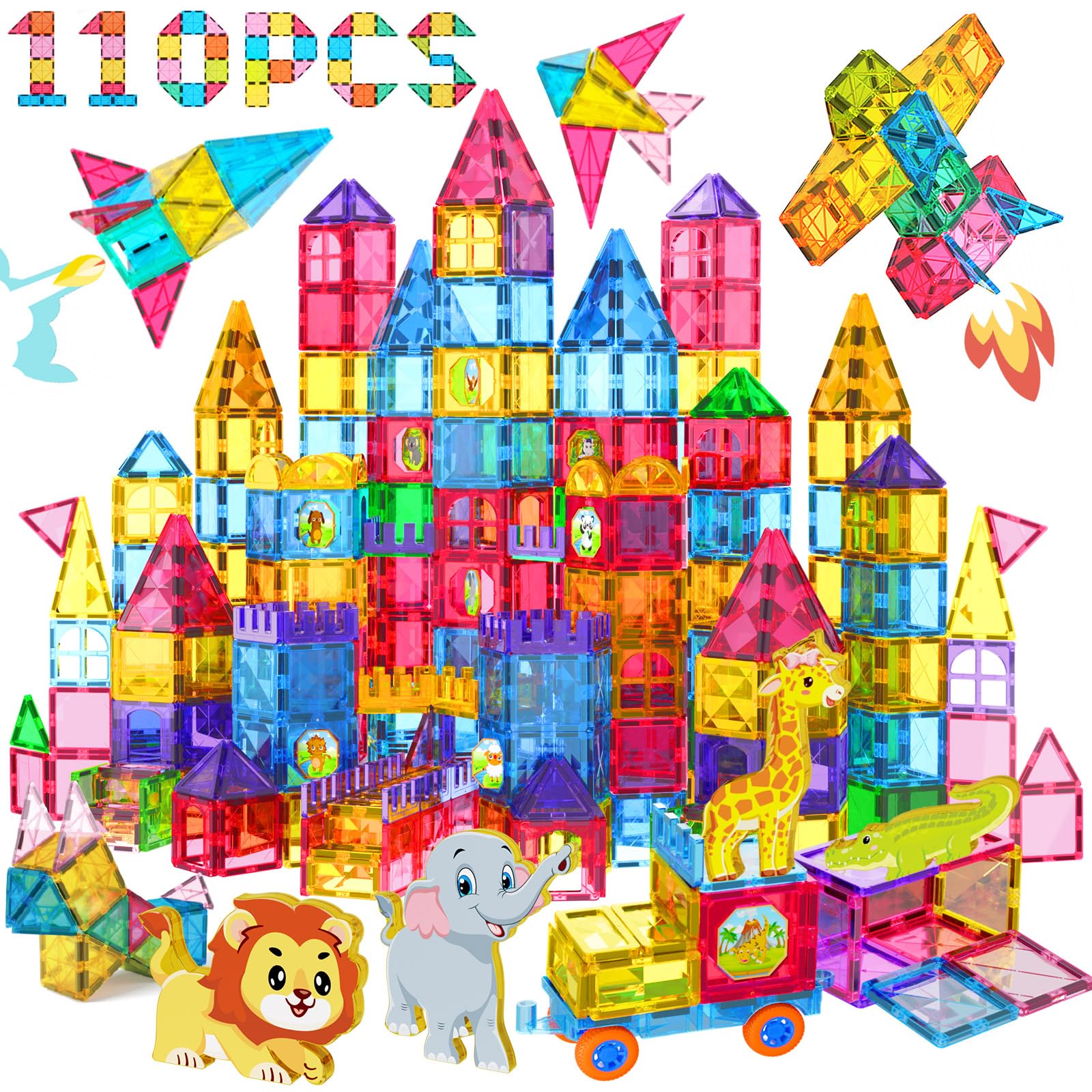 Set De Construcción De Azulejos Magnéticos Jasonwell Con Figuras De Animales De Más De 3 Años - Venta Internacional.