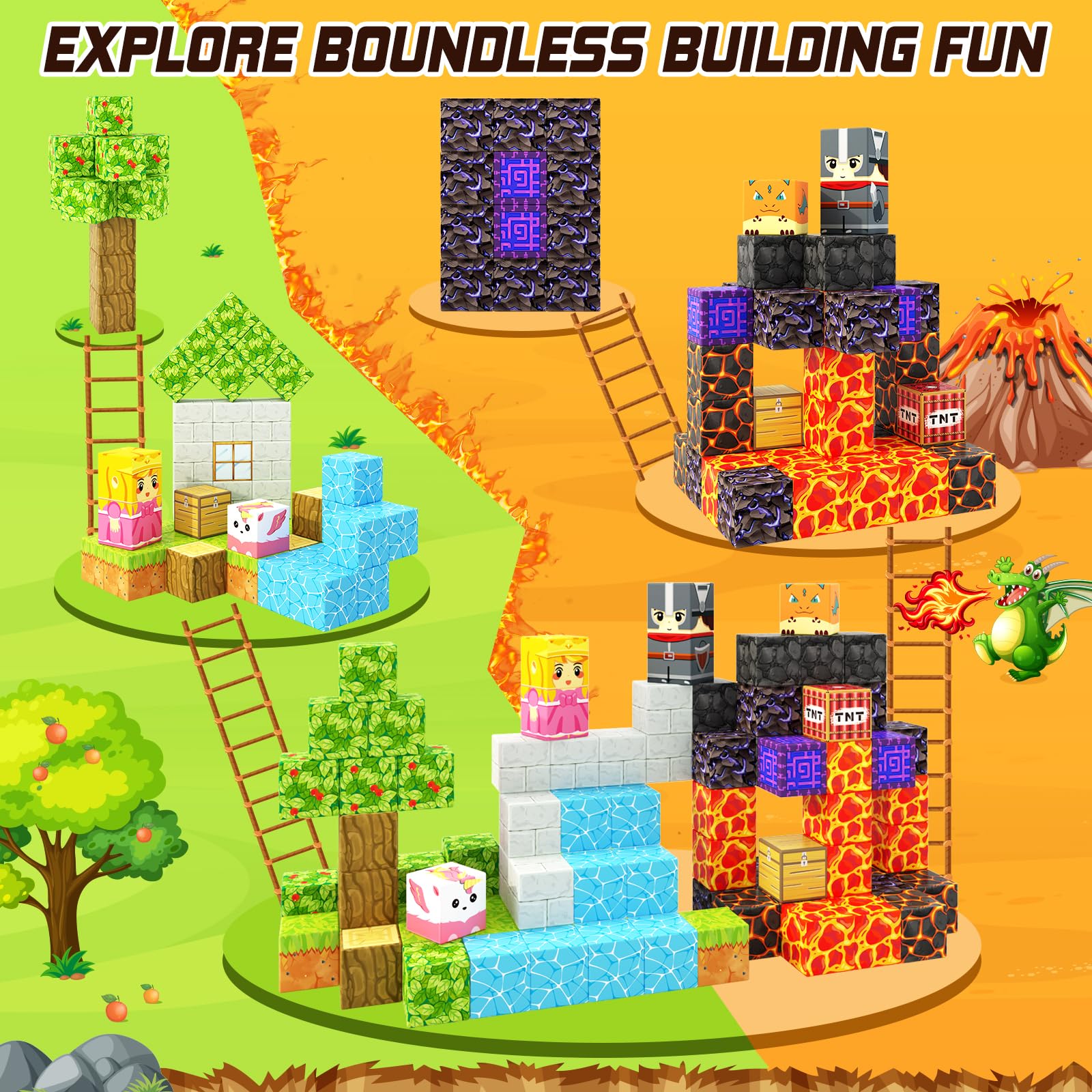 Foto 4 pulgar | Bloques Magnéticos Coodoo Build Mine Magnet World Magic Forest - Venta Internacional