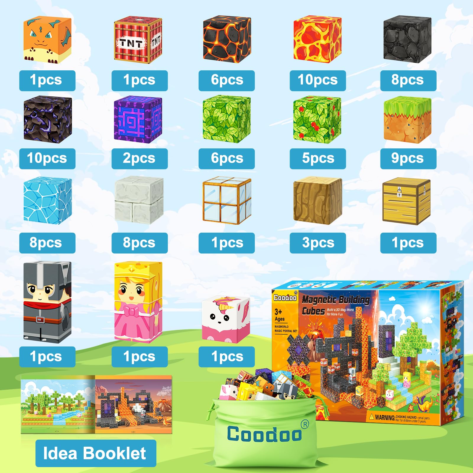 Foto 8 pulgar | Bloques Magnéticos Coodoo Build Mine Magnet World Magic Forest - Venta Internacional