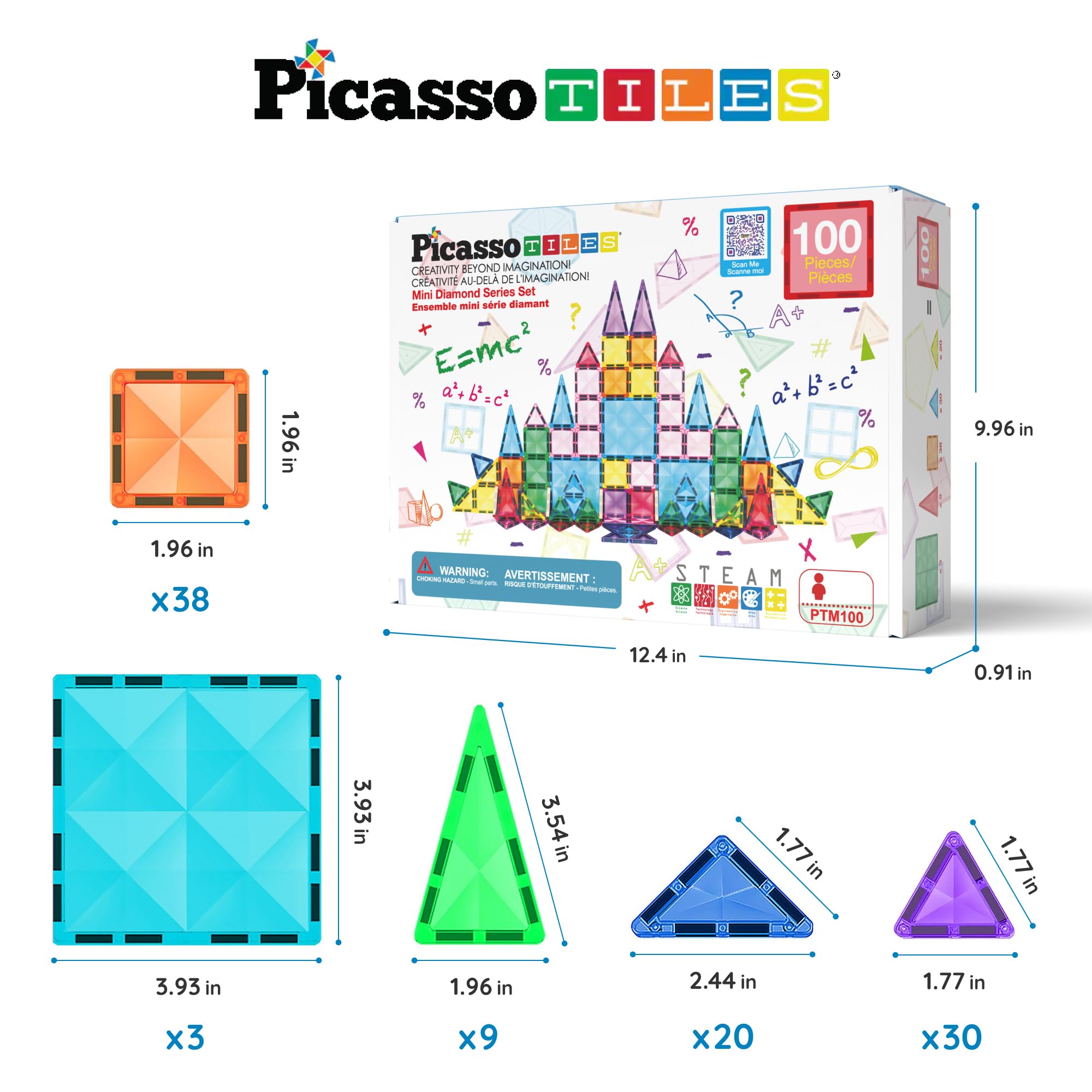 Foto 7 | Bloques De Construcción Magnéticos Picassotiles, 100 Piezas - Venta Internacional.