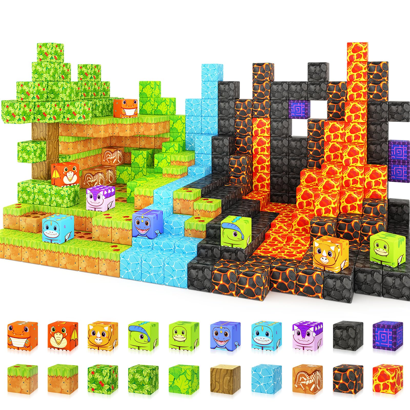 Foto 2 pulgar | Bloques Magnéticos, Dinosaurios, Juguetes, Coodoo Build Mine Magnet World - Venta Internacional.