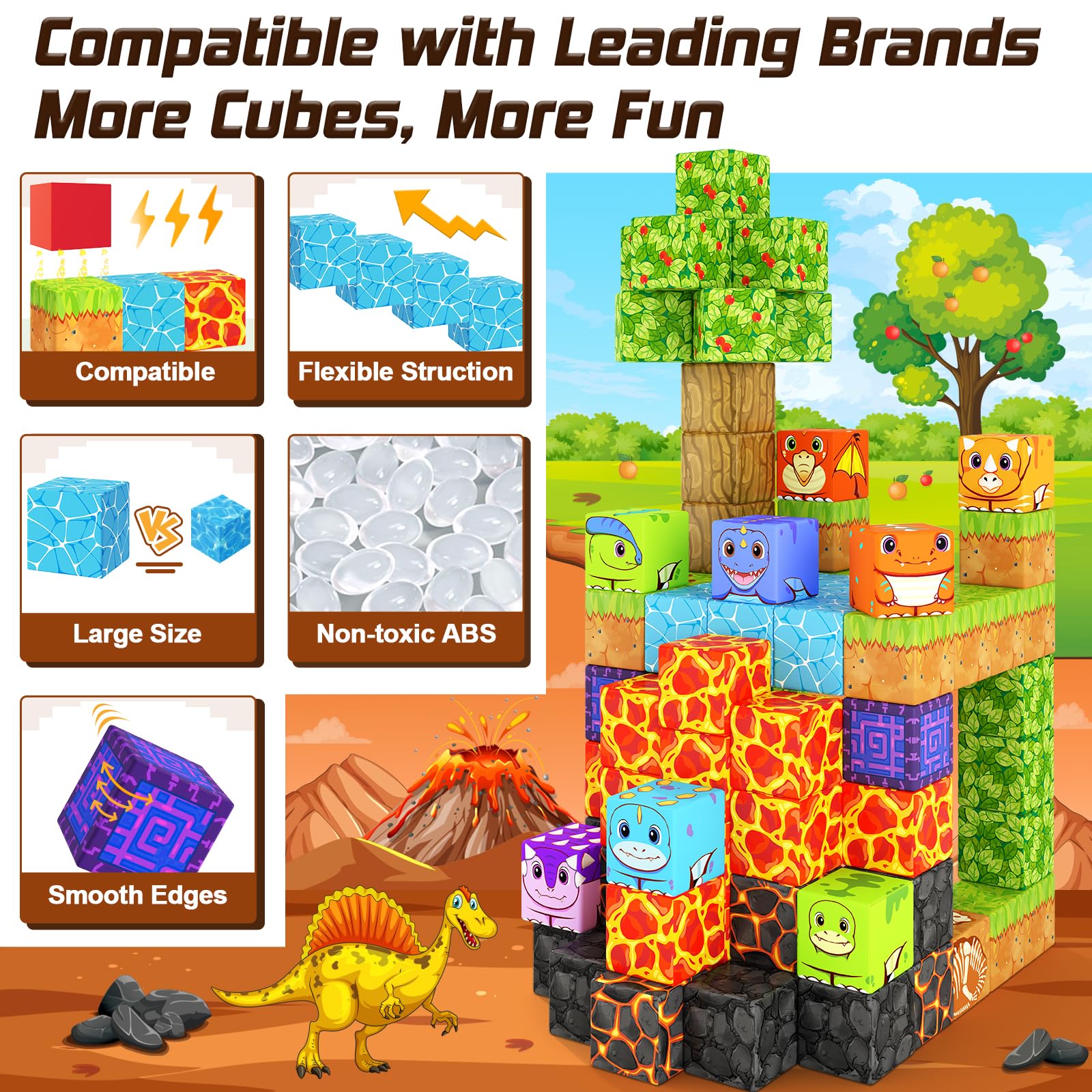Foto 3 pulgar | Bloques Magnéticos, Dinosaurios, Juguetes, Coodoo Build Mine Magnet World - Venta Internacional.