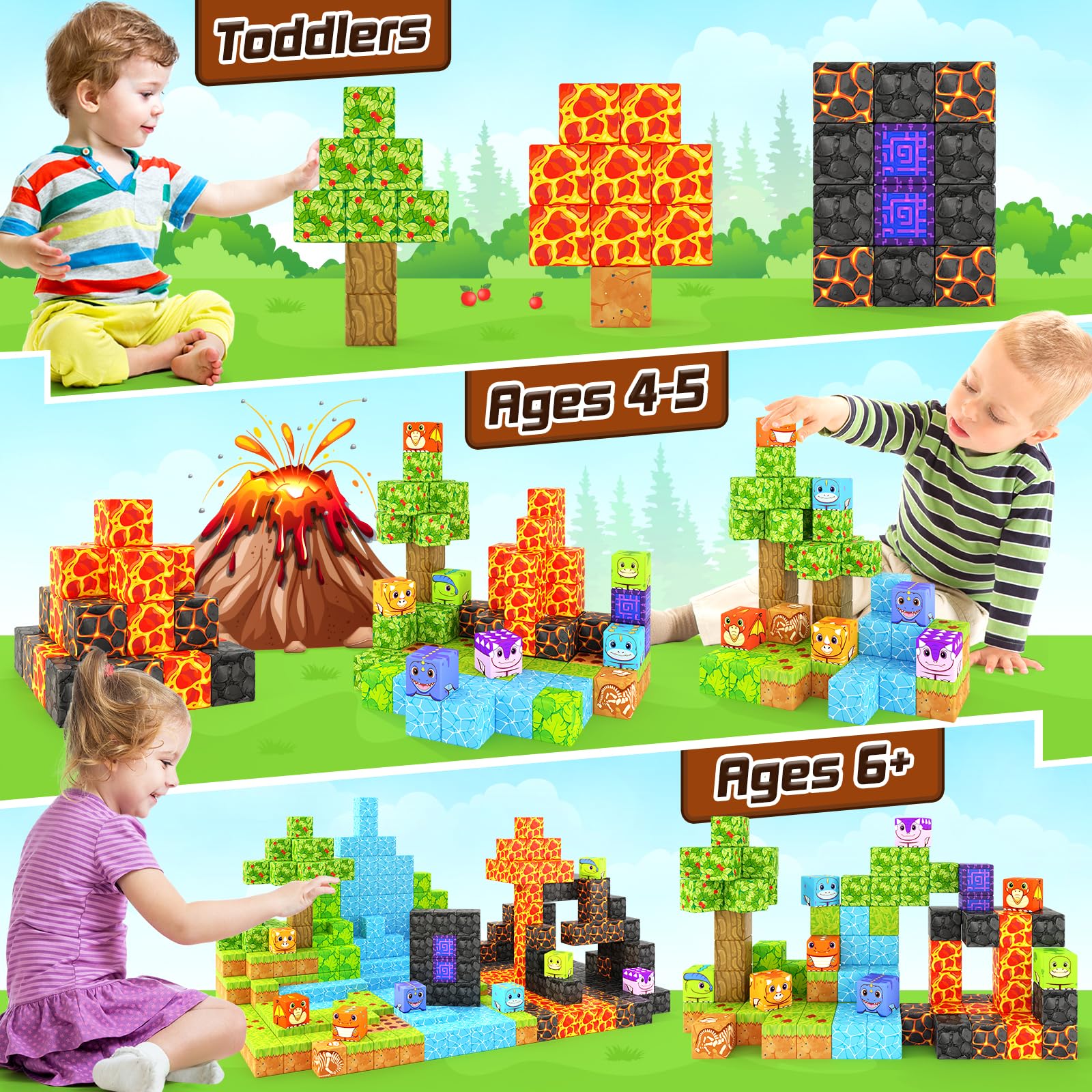 Foto 4 pulgar | Bloques Magnéticos, Dinosaurios, Juguetes, Coodoo Build Mine Magnet World - Venta Internacional.