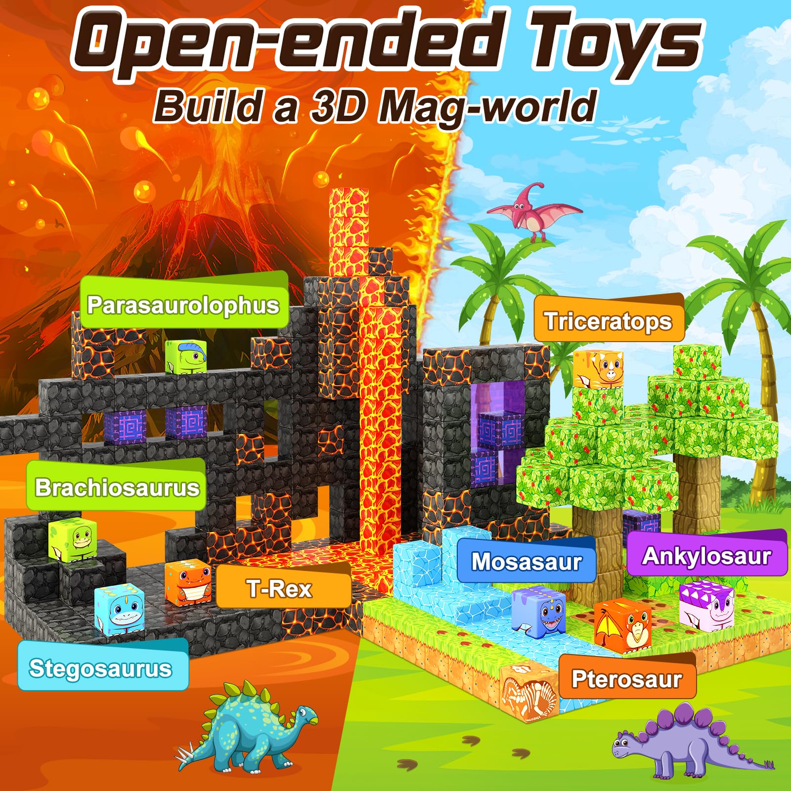 Foto 6 pulgar | Bloques Magnéticos, Dinosaurios, Juguetes, Coodoo Build Mine Magnet World - Venta Internacional.