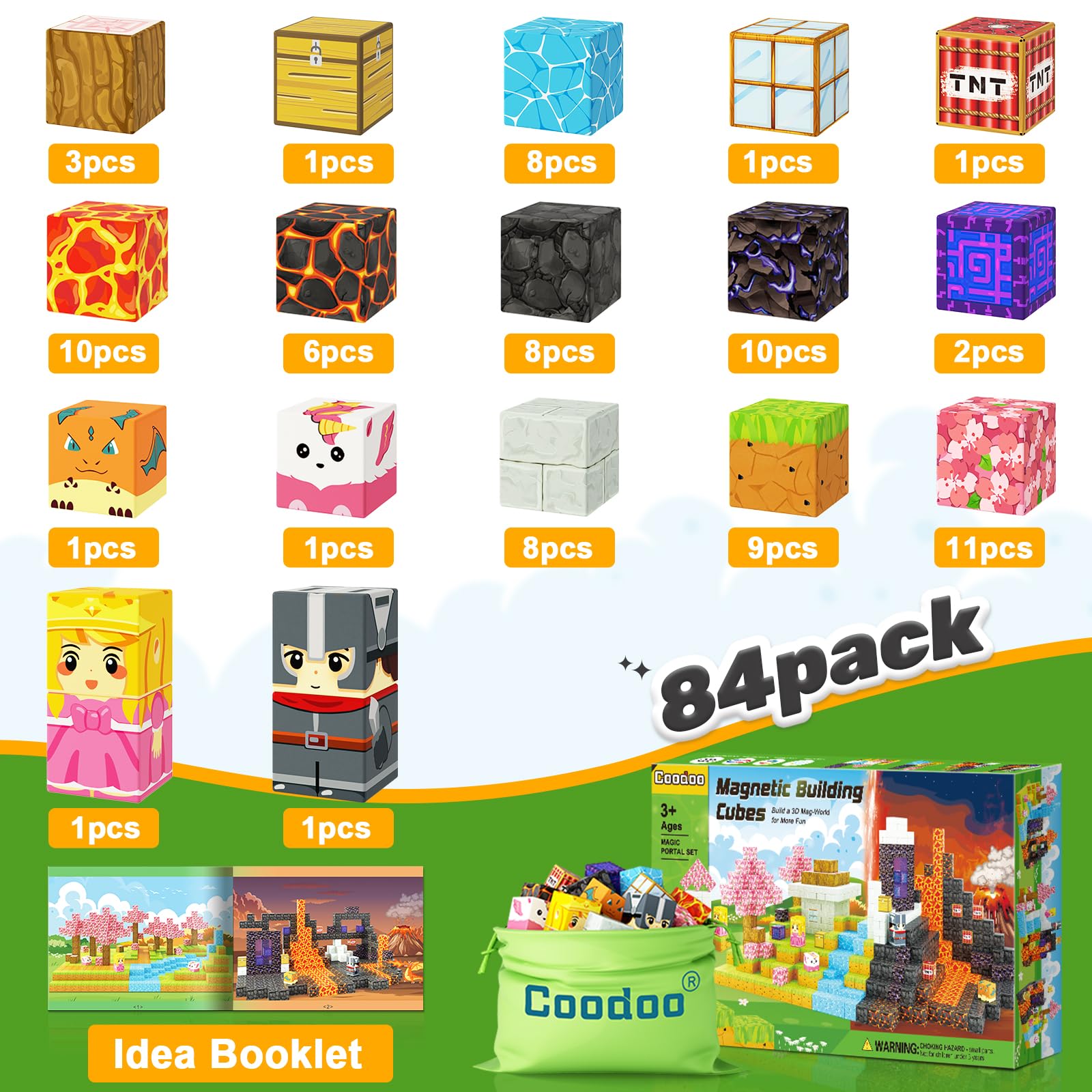 Foto 4 pulgar | Bloques Magnéticos Coodoo Build Mine Magnet World Magic, 84 Unidades - Venta Internacional.