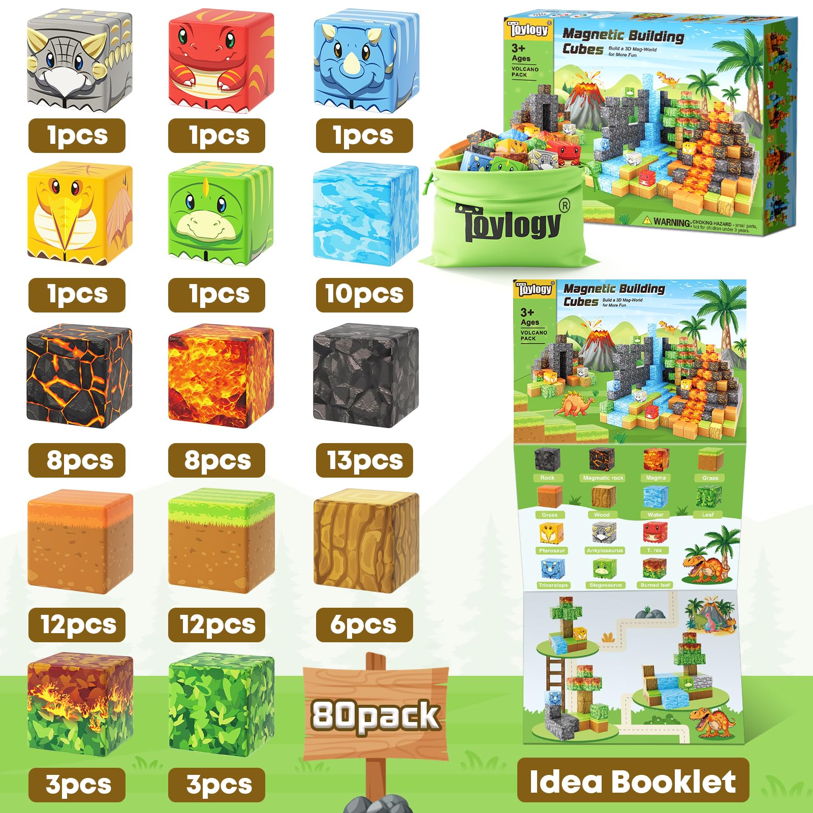 Foto 7 | Bloques Magnéticos Toylogy Dinosaur Mine Magnet World, Más De 3 Años - Venta Internacional.