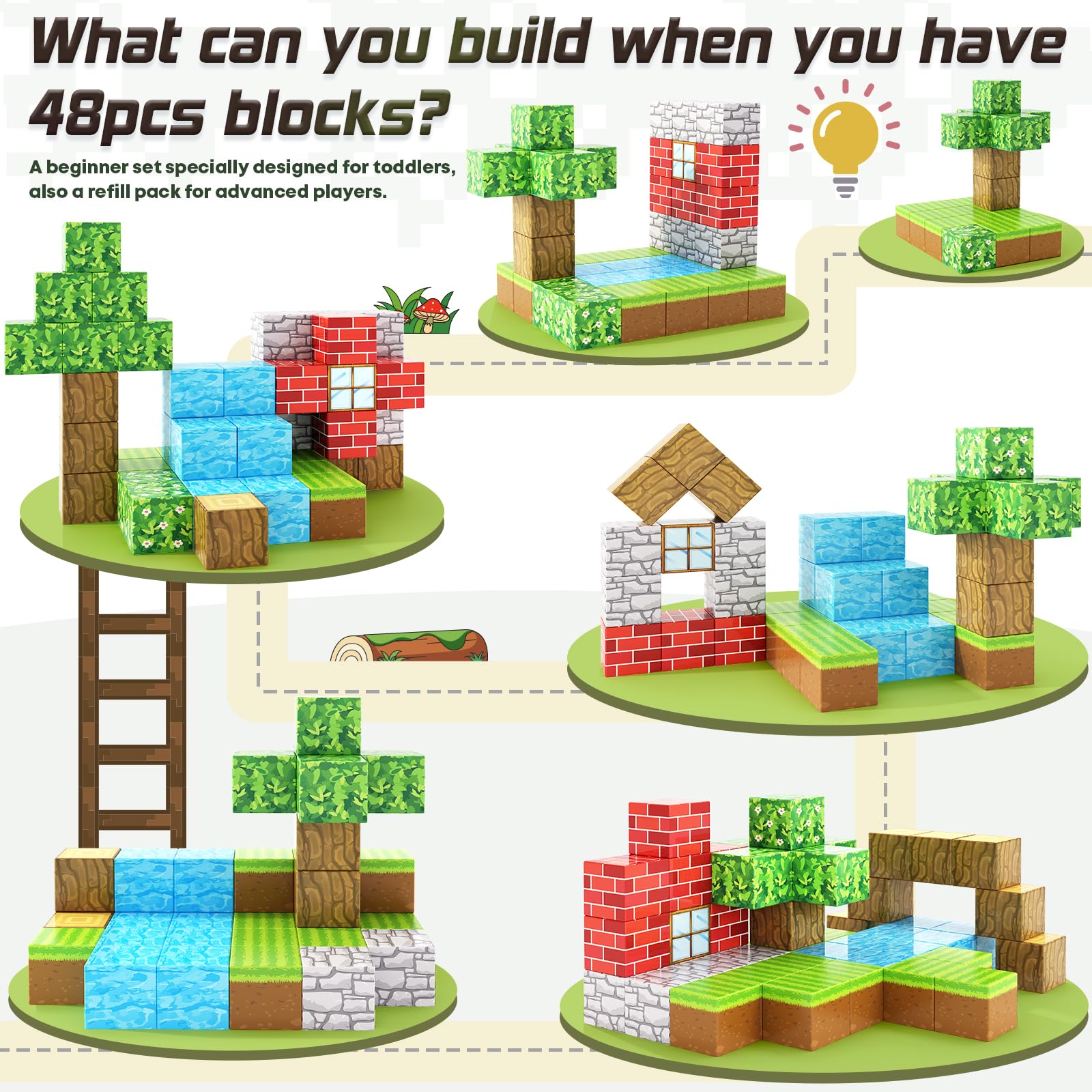 Foto 6 pulgar | Bloques Magnéticos Toylogy Build Mine Magnet World 48 Piezas - Venta Internacional