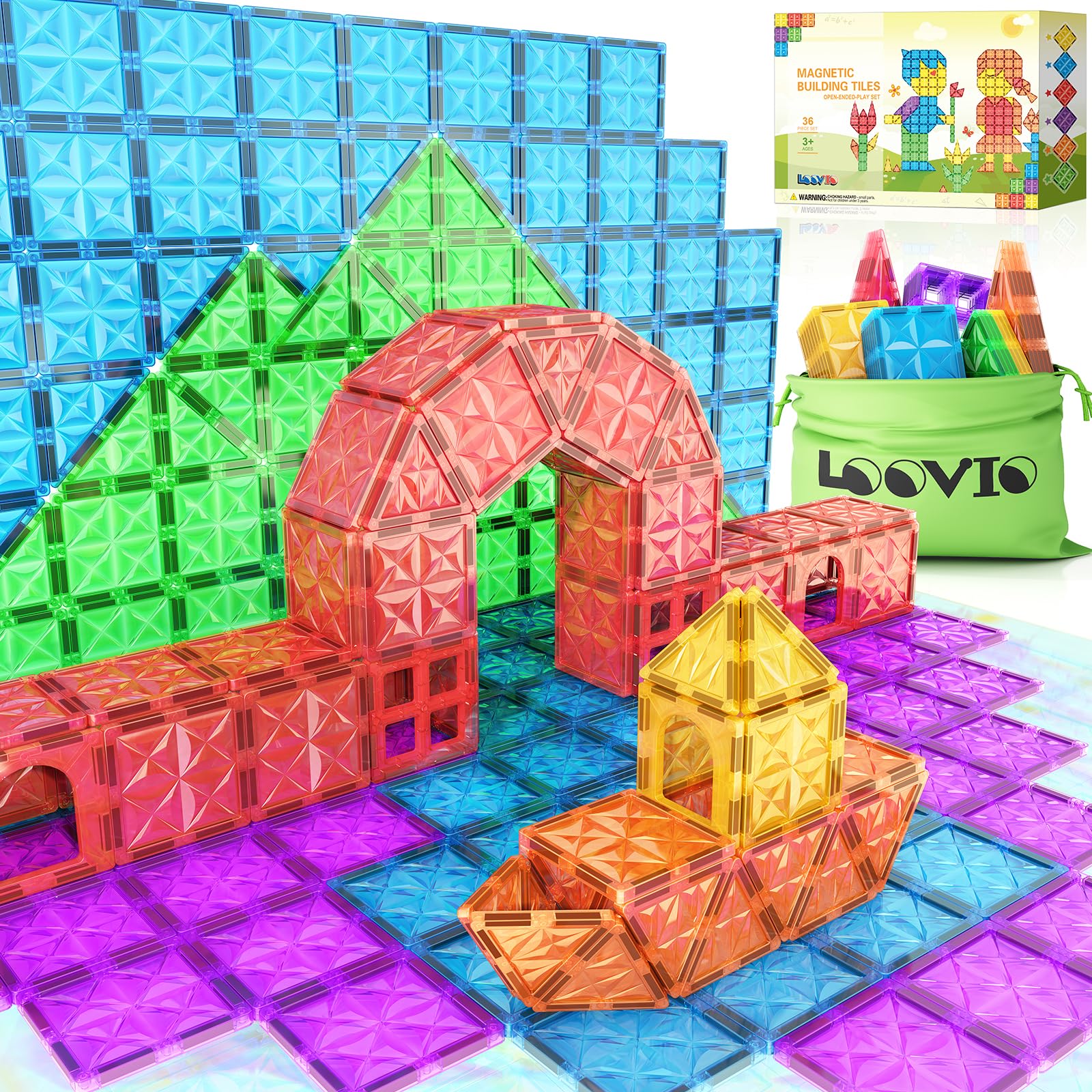 Set De Iniciación Loovio Magnetic Tiles Con Vitral - Venta Internacional.