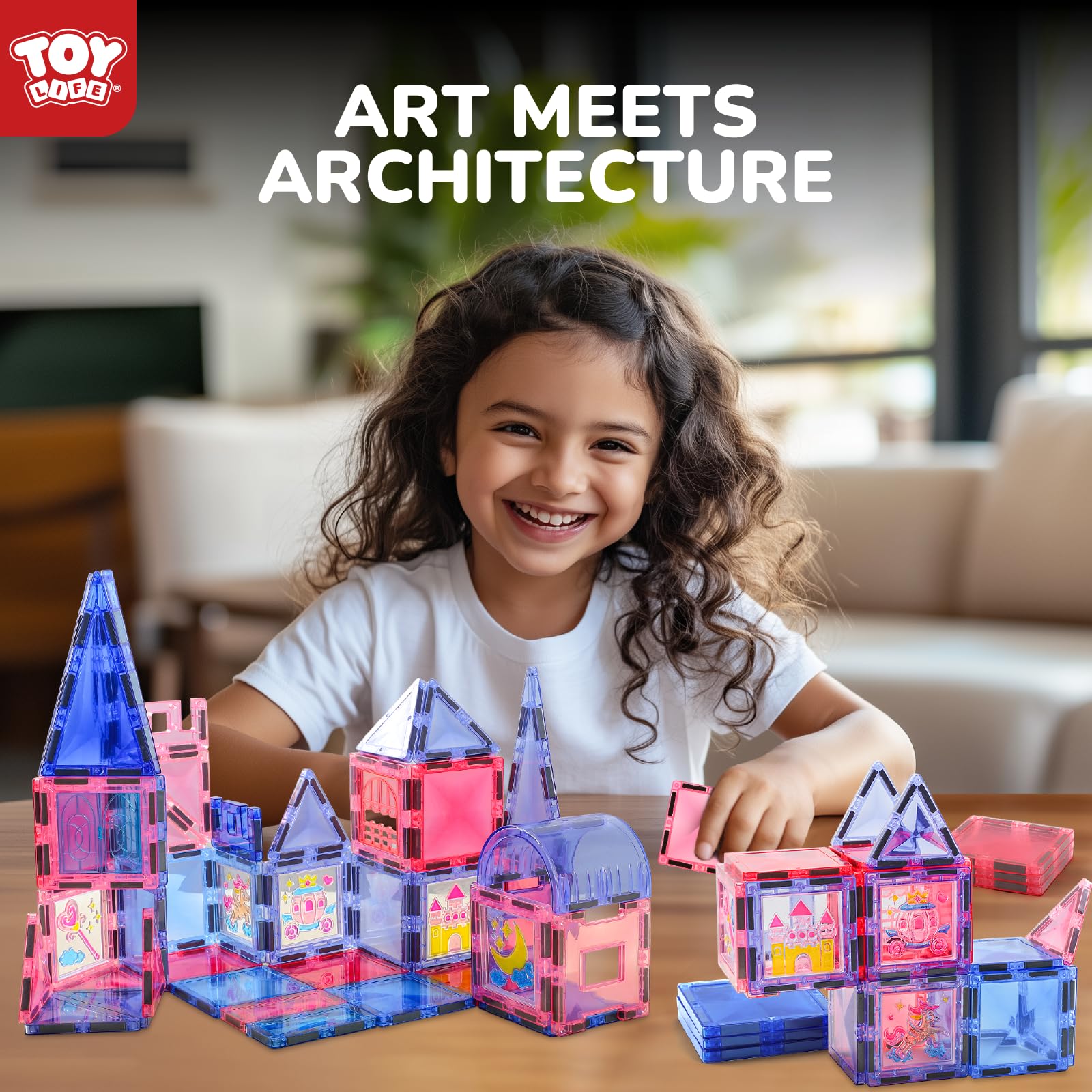 Foto 4 pulgar | Juego De Azulejos Magnéticos Toy Life Princess Castle, 68 Piezas, Más De 3 Años - Venta Internacional.