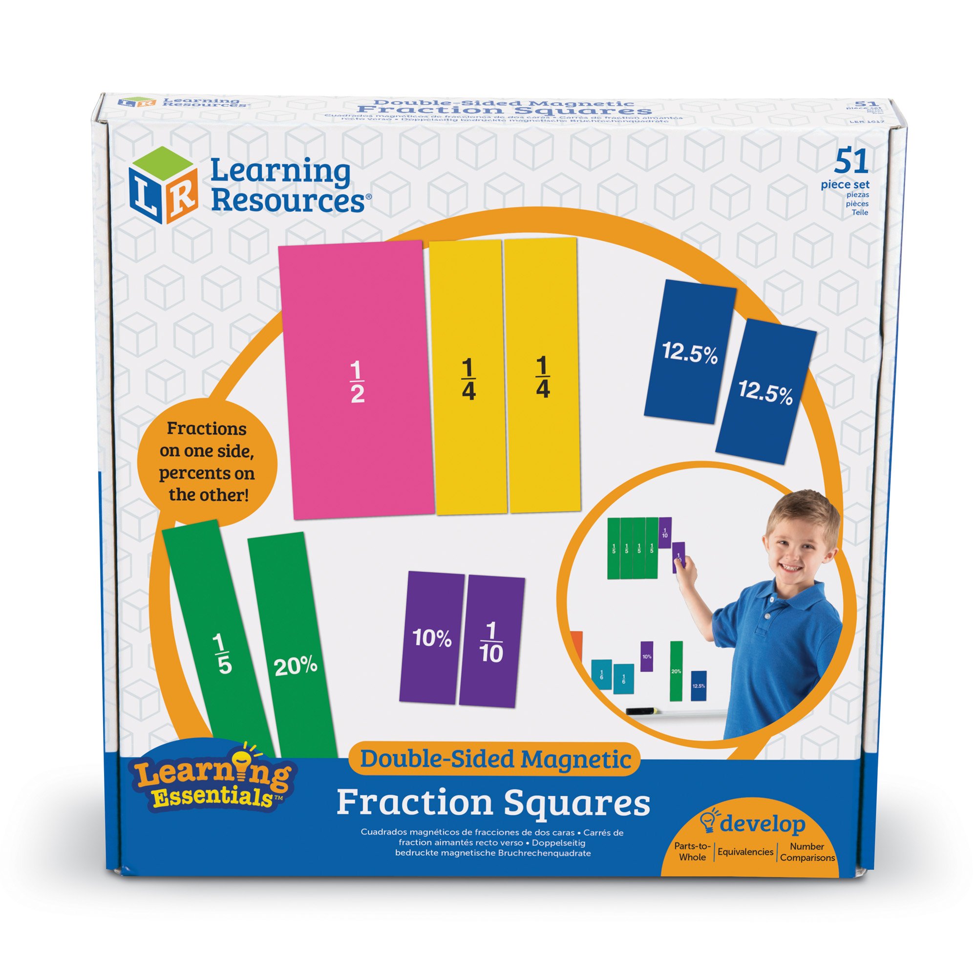 Foto 6 pulgar | Recursos De Aprendizaje De Fracciones Cuadradas Magnéticas 51 Piezas 6+ - Venta Internacional.