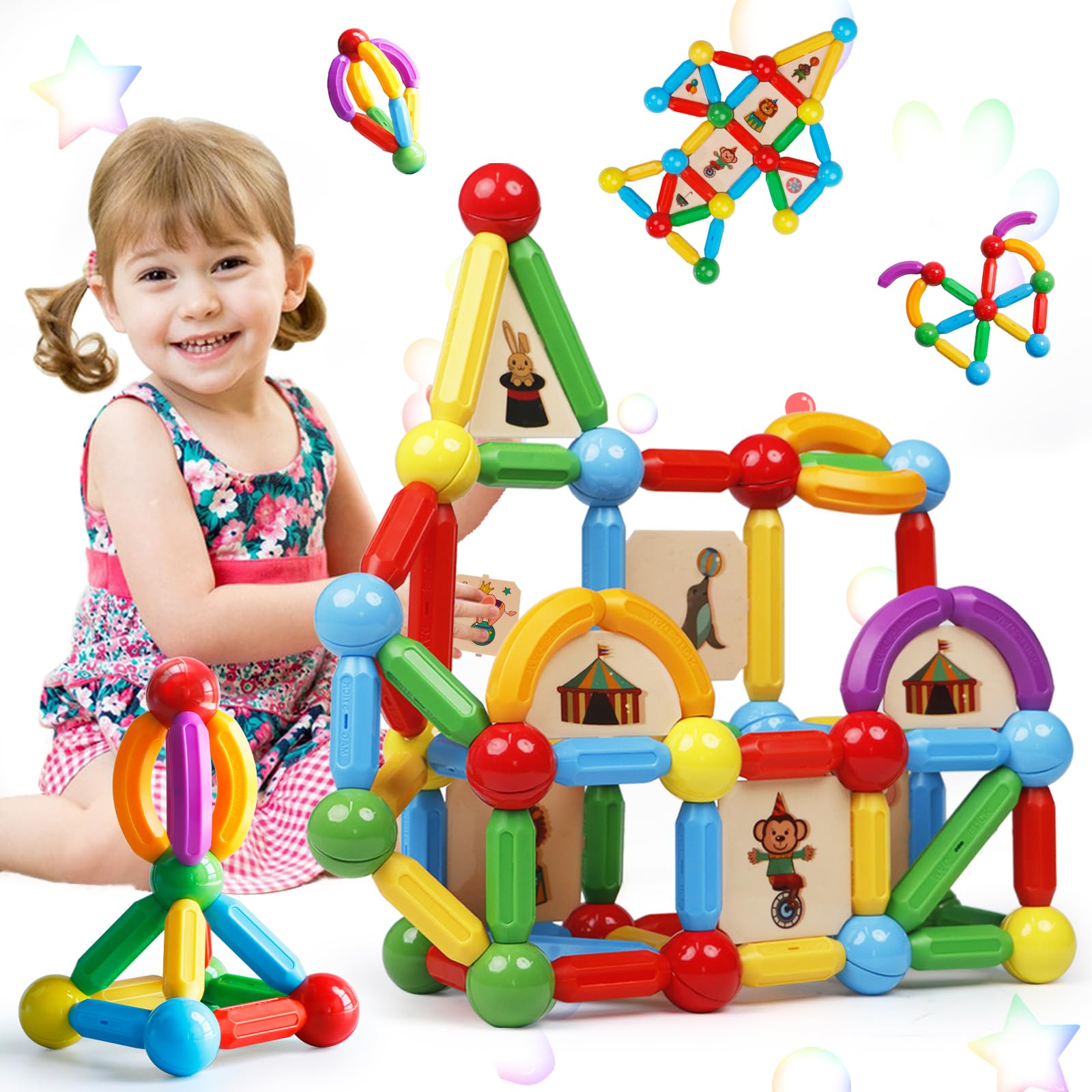 Foto 2 pulgar | Palos De Construcción Magnéticos, Bloques De Juguete Magblock, 90 Unidades, Para Niños - Venta Internacional.