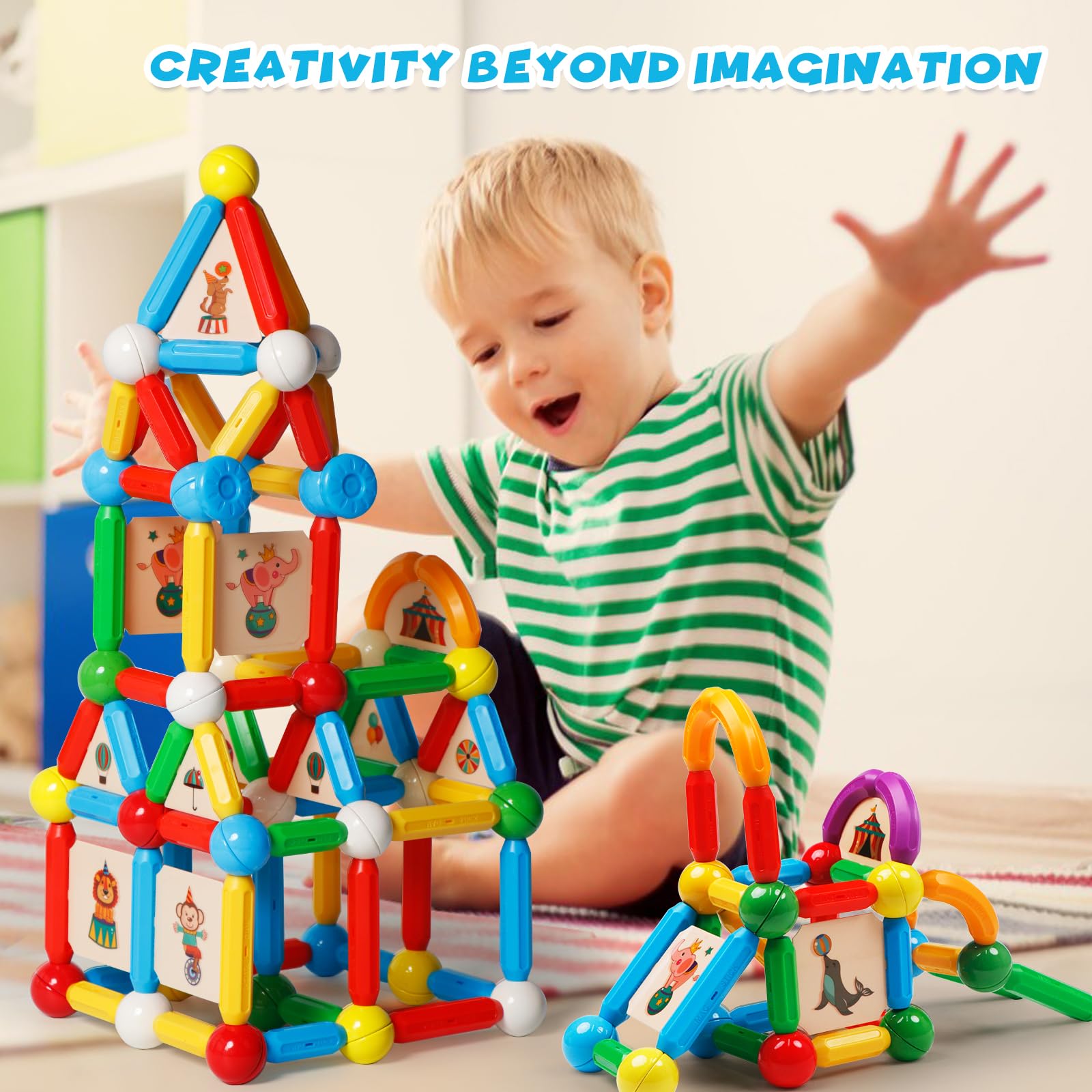 Foto 3 pulgar | Palos De Construcción Magnéticos, Bloques De Juguete Magblock, 90 Unidades, Para Niños - Venta Internacional.