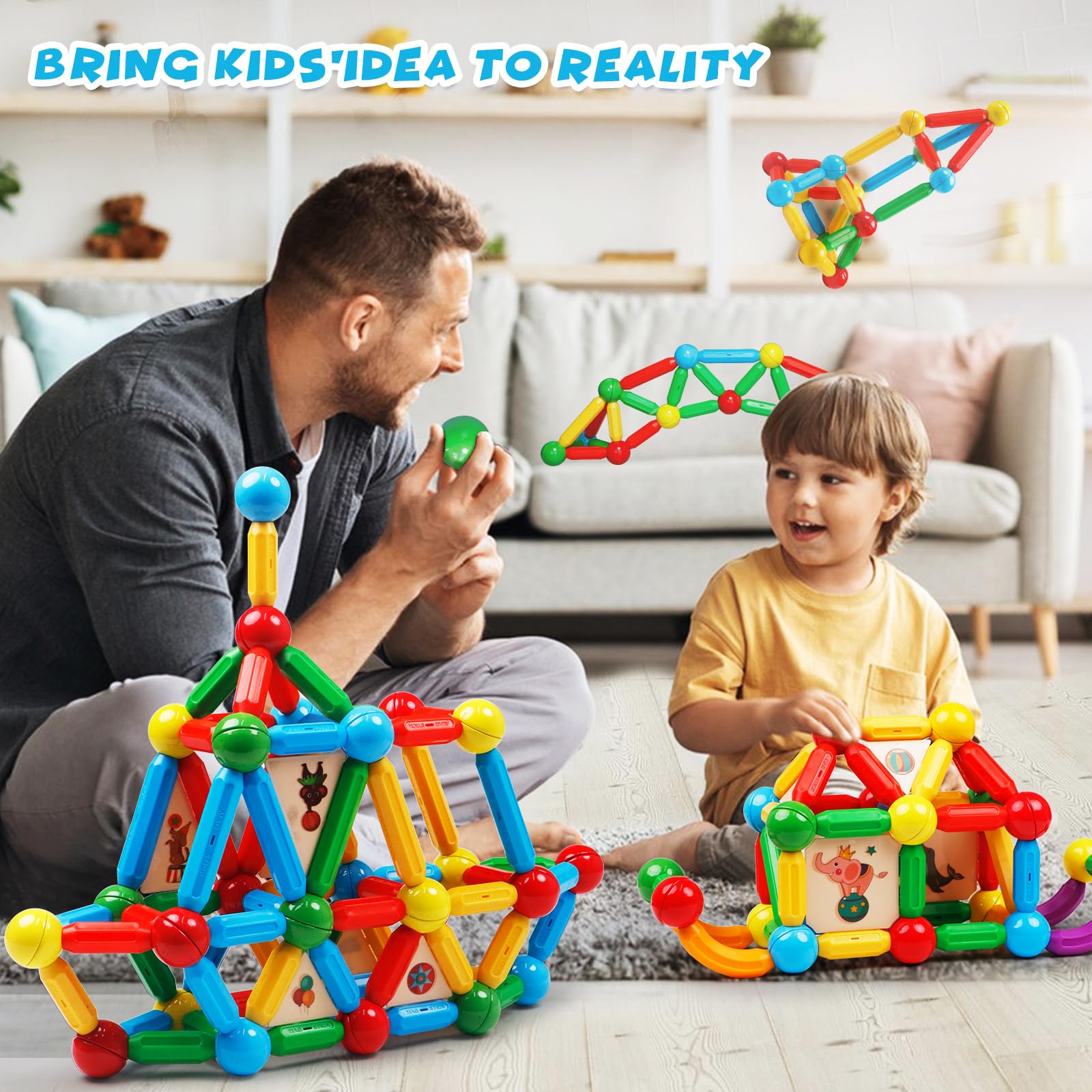 Foto 3 | Palos De Construcción Magnéticos, Bloques De Juguete Magblock, 90 Unidades, Para Niños - Venta Internacional.