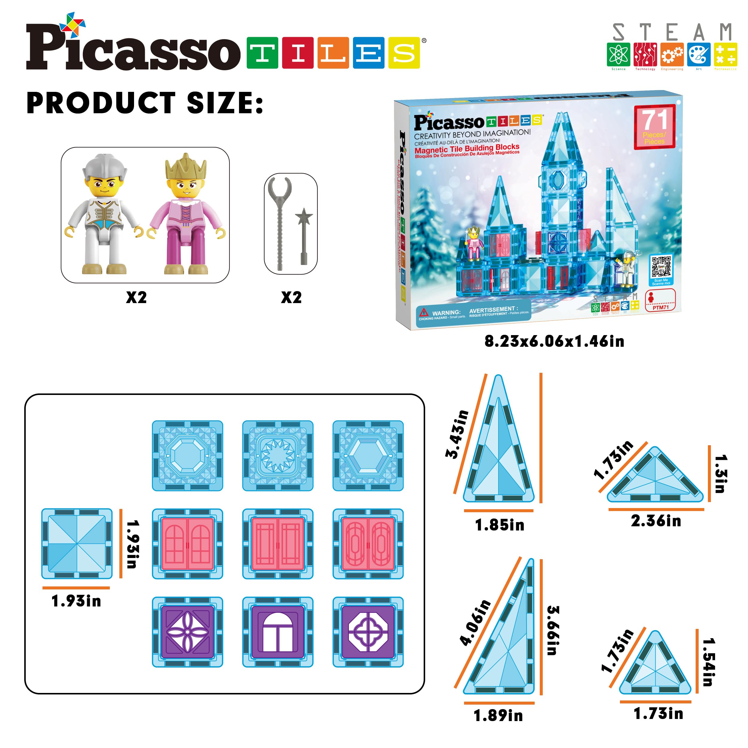 Foto 2 | Bloques De Construcción Picassotiles Mini Diamond Winter Ice, 71 Unidades - Venta Internacional.