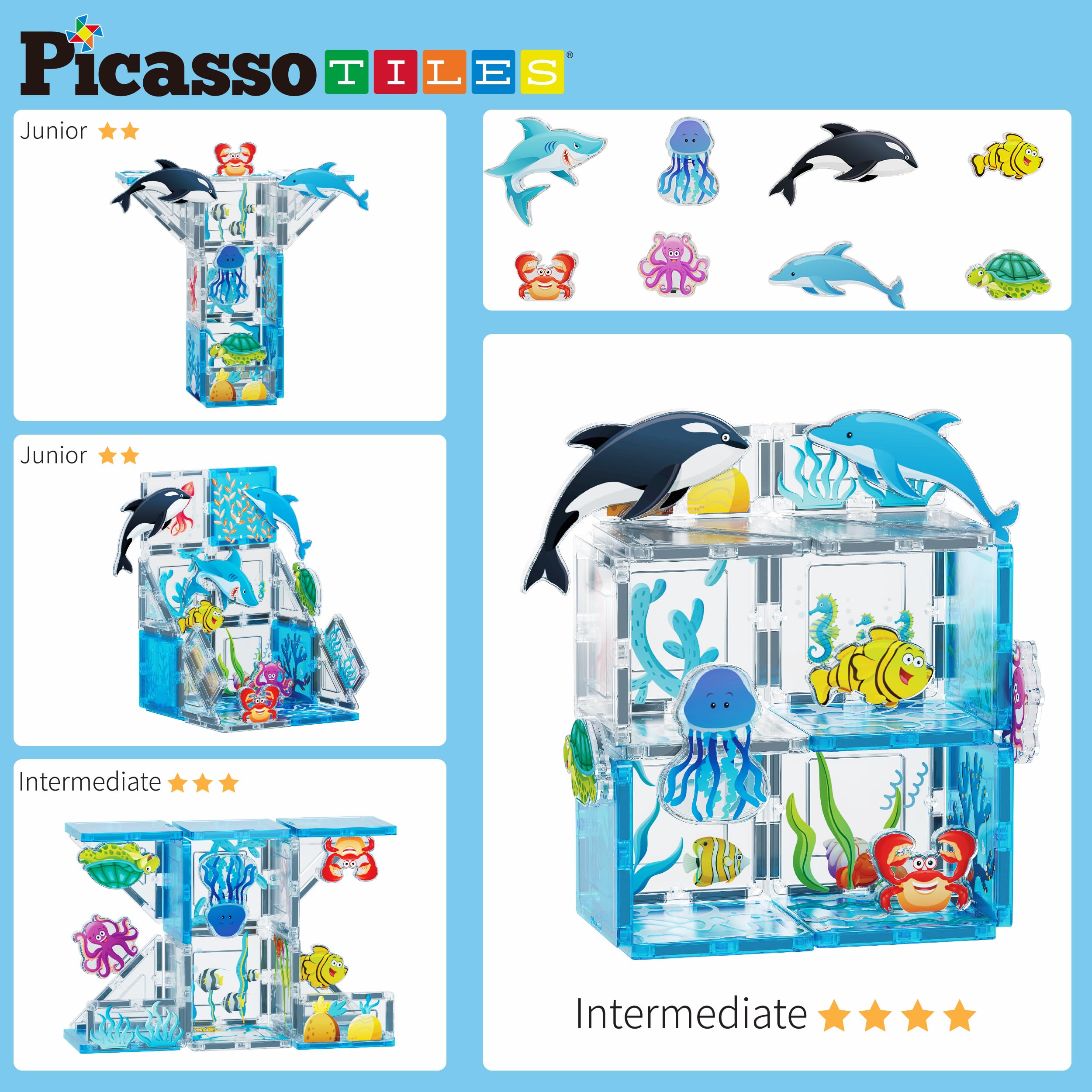 Foto 6 pulgar | Building Blocks Picassotiles Marine Animal World +3 Años - Venta Internacional.