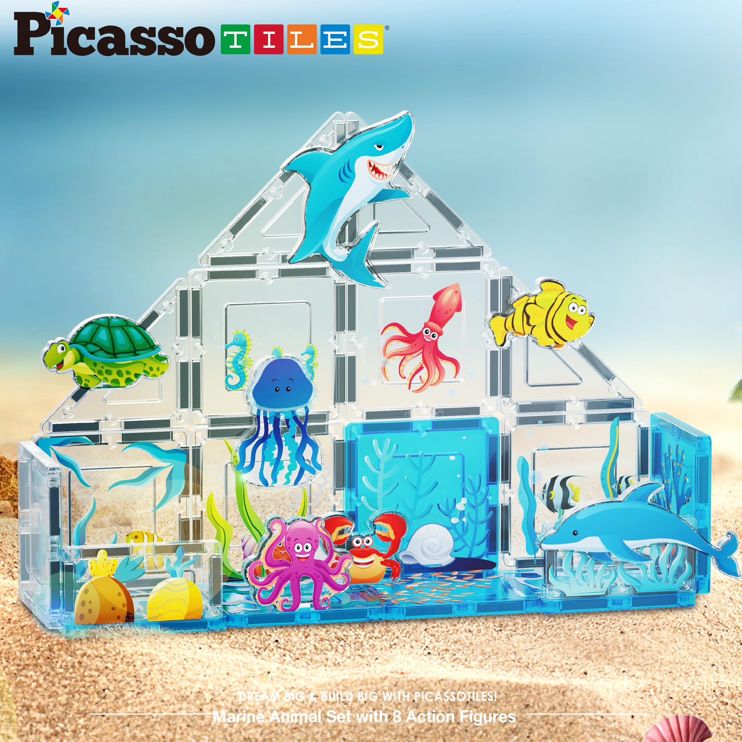 Foto 7 pulgar | Building Blocks Picassotiles Marine Animal World +3 Años - Venta Internacional.