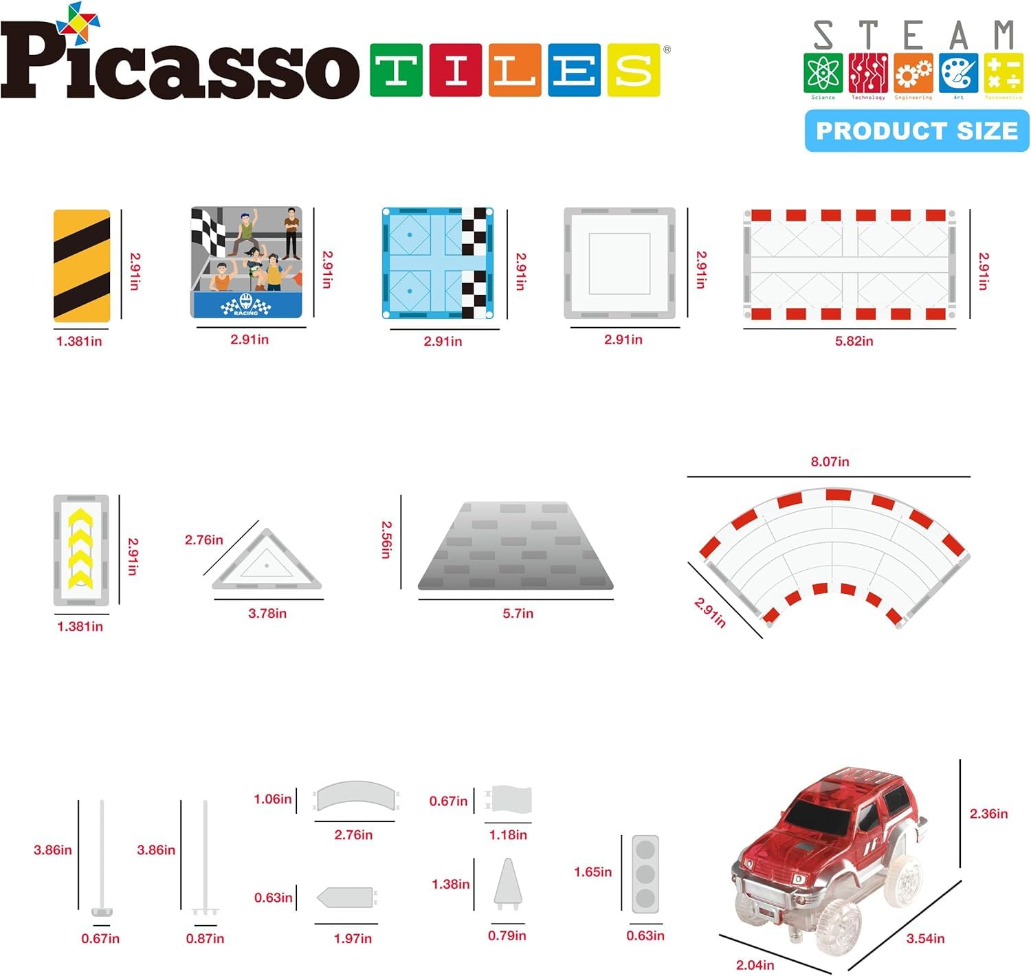 Foto 4 pulgar | Juguete De Construcción Picassotiles, Azulejo Magnético, Pista De Carreras - Venta Internacional.