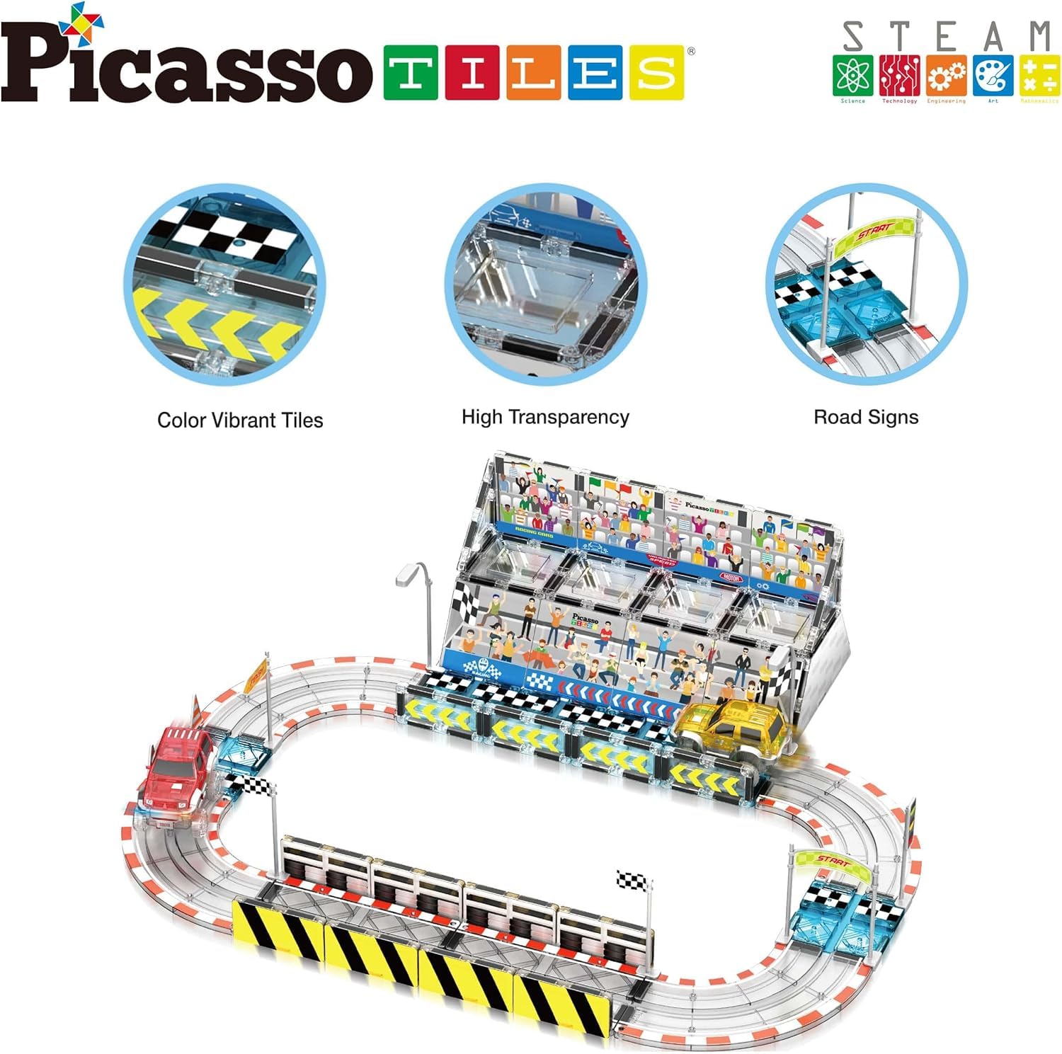 Foto 5 pulgar | Juguete De Construcción Picassotiles, Azulejo Magnético, Pista De Carreras - Venta Internacional.