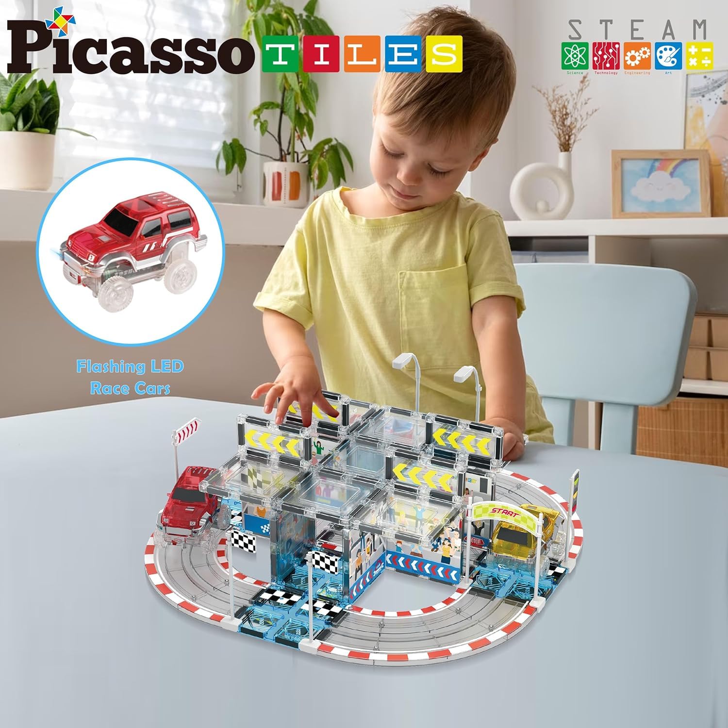 Foto 6 pulgar | Juguete De Construcción Picassotiles, Azulejo Magnético, Pista De Carreras - Venta Internacional.
