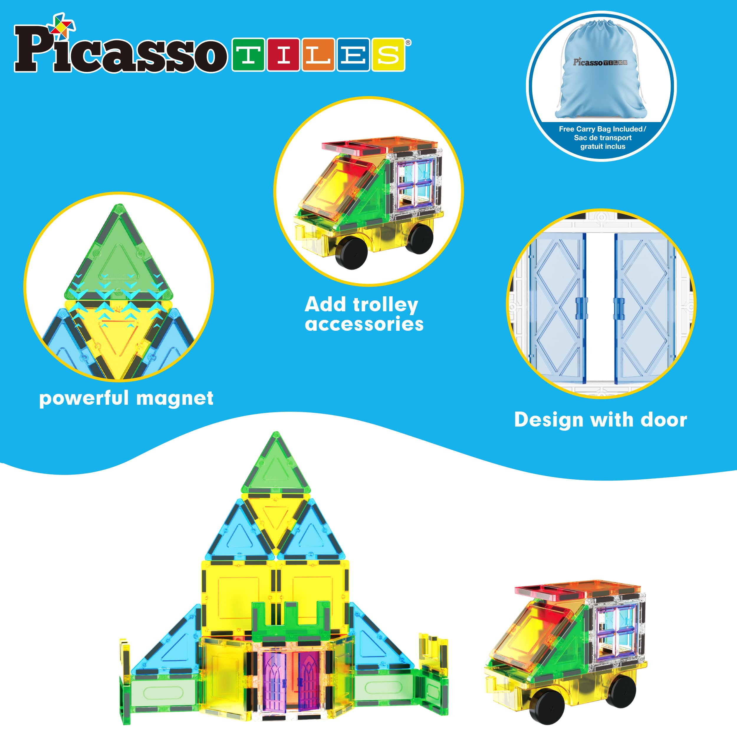 Foto 5 pulgar | Juego de Bloques de Construcción Magnetic Tiles Picassotiles Pt05 61 Piezas - Venta Internacional