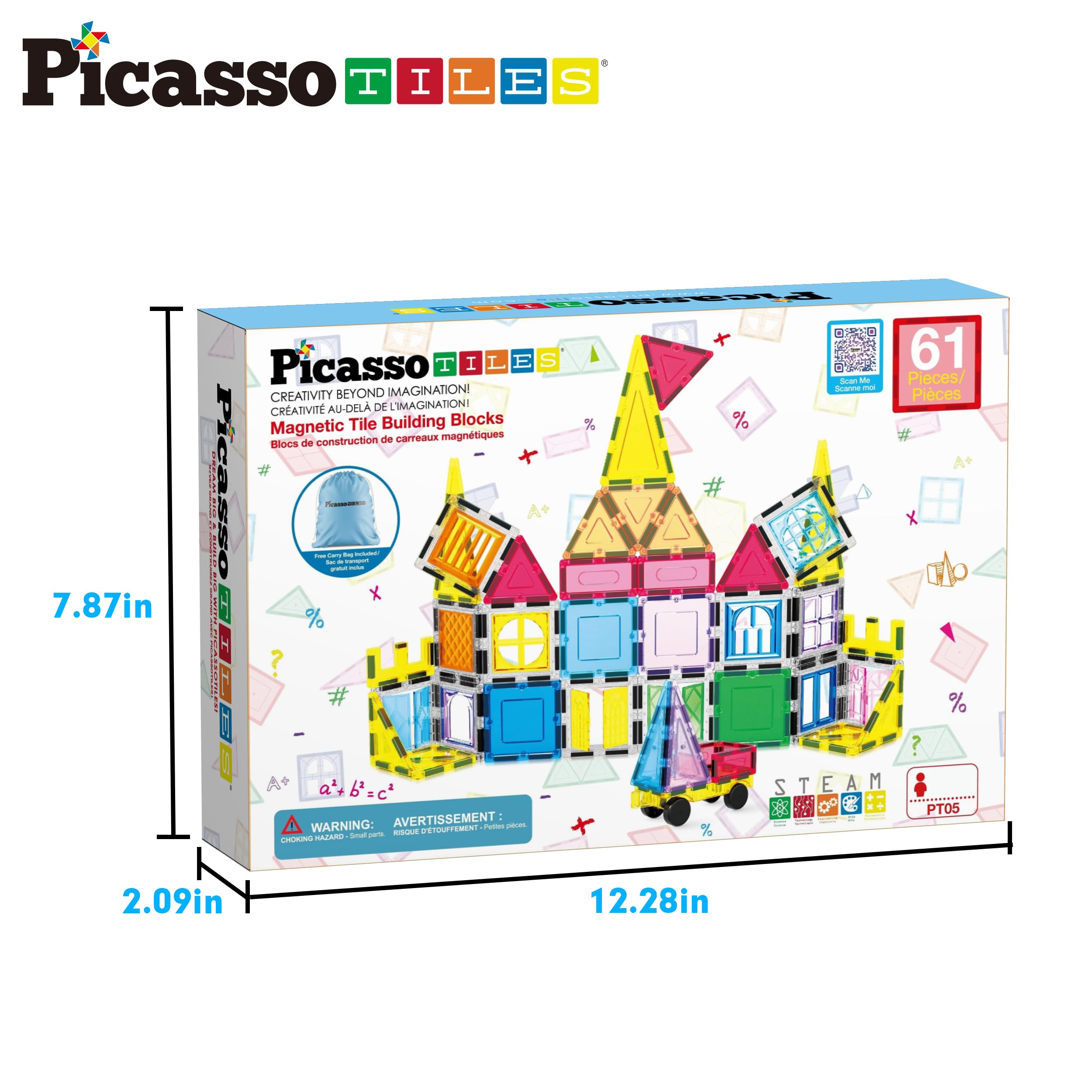 Foto 8 pulgar | Juego de Bloques de Construcción Magnetic Tiles Picassotiles Pt05 61 Piezas - Venta Internacional