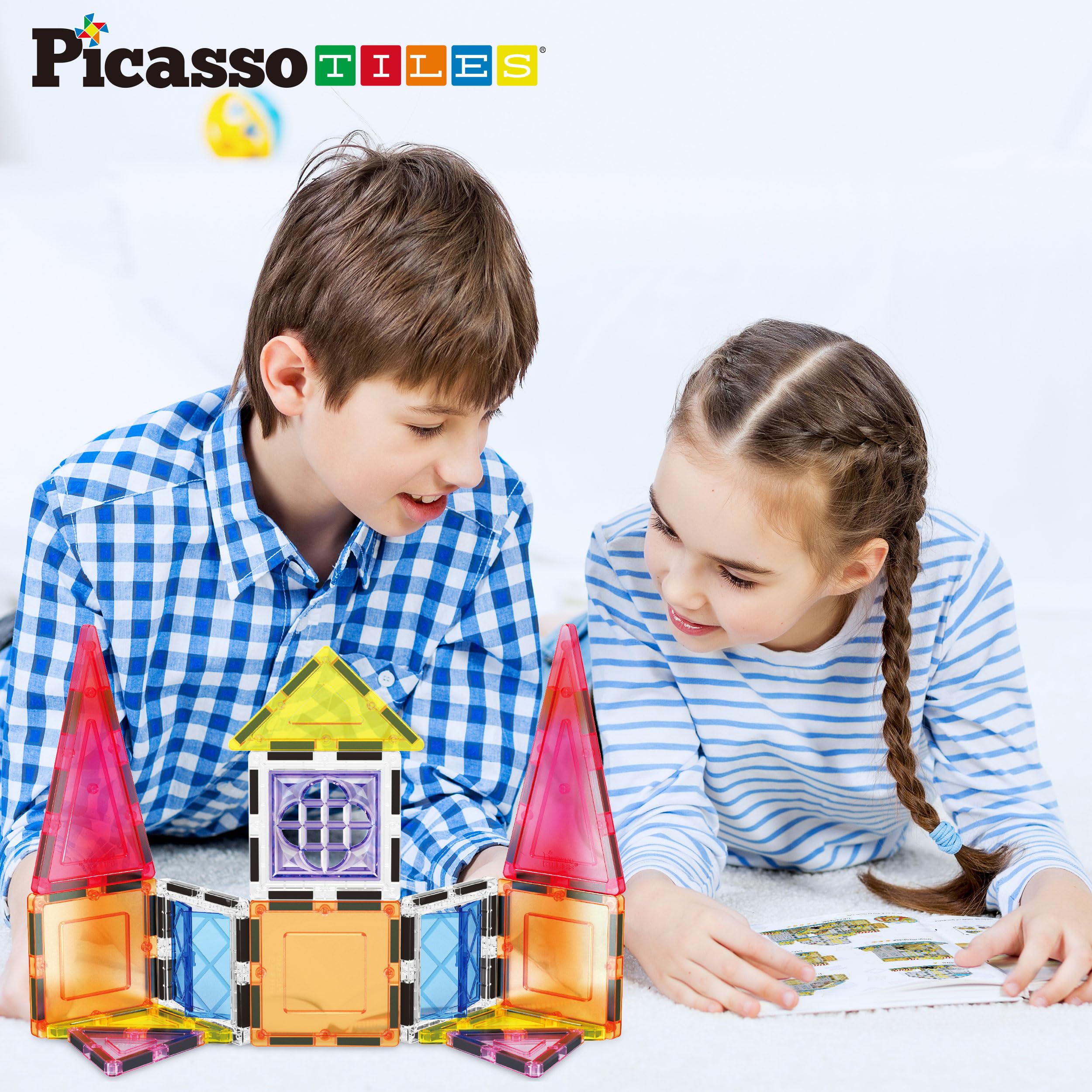 Foto 2 | Juego De Bloques De Construcción De Azulejos Magnéticos Picassotiles, Más De 110 Ideas - Venta Internacional.