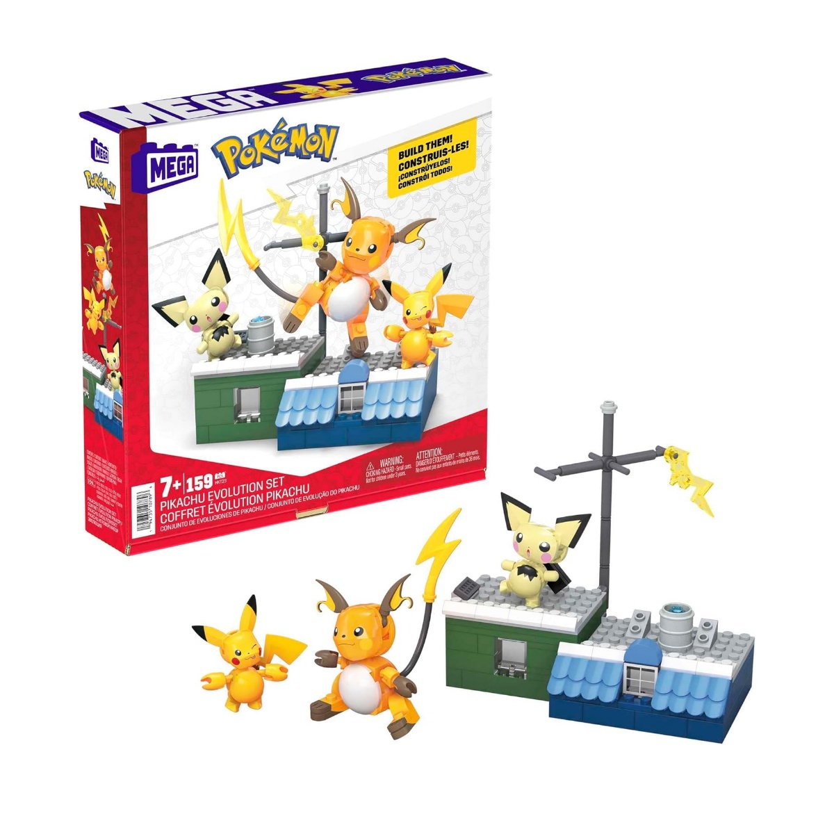 Foto 3 pulgar | Mega Juguete De Construcción Set De Evoluciones De Pikachu Hkt23 Mattel