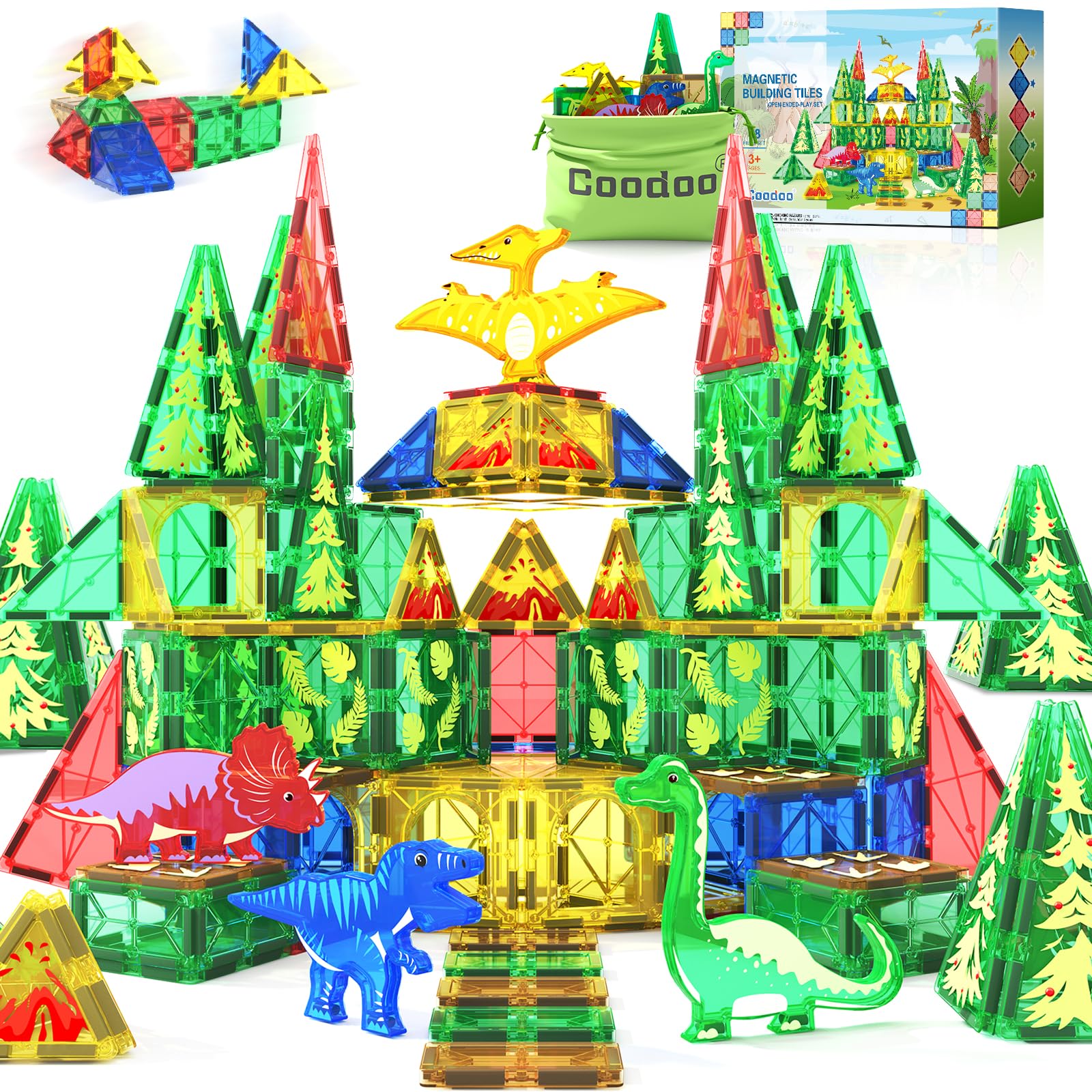 Bloques De Construcción Magnéticos Coodoo Dinosaur Toys Para Más De 3 Años - Venta Internacional.