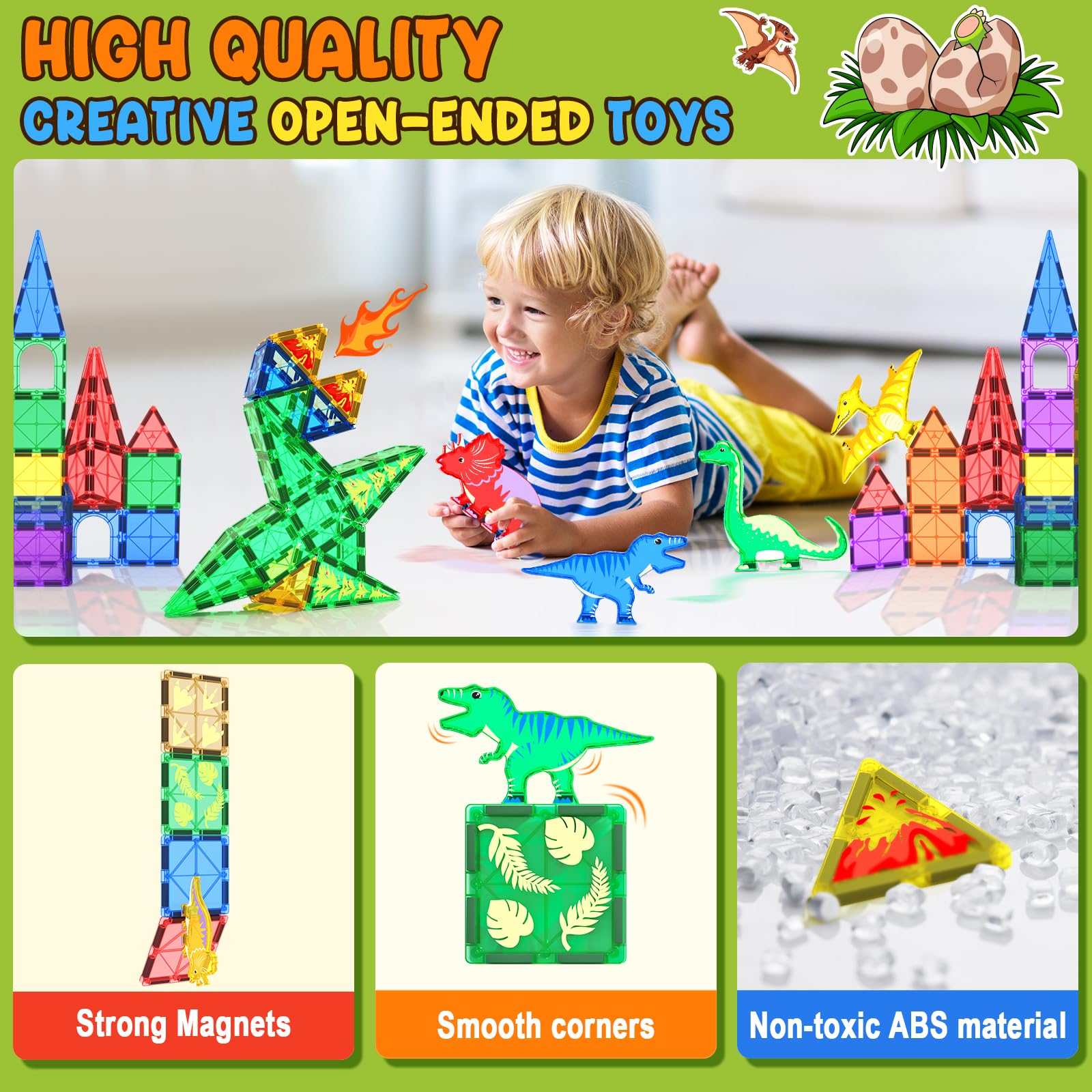 Foto 5 | Bloques De Construcción Magnéticos Coodoo Dinosaur Toys Para Más De 3 Años - Venta Internacional.