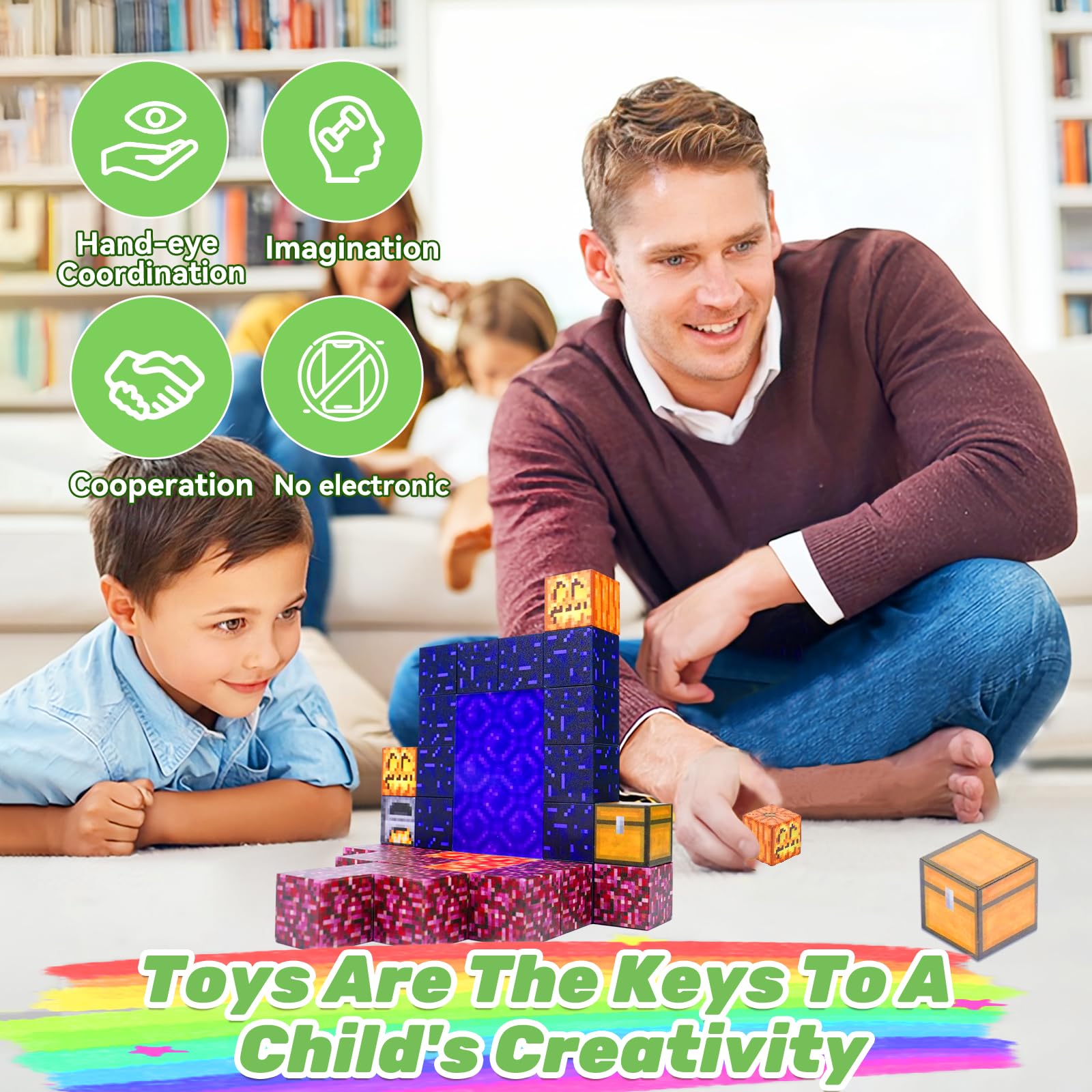 Foto 4 pulgar | Bloques Magnéticos Kuabuqu Build Mine World, 32 Unidades, Para Niños De 3 A 10 Años - Venta Internacional.
