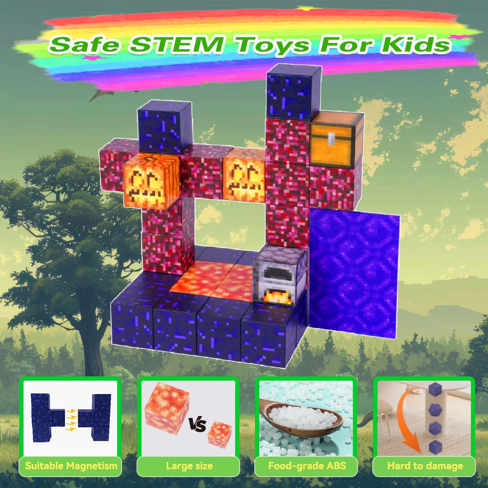 Foto 5 pulgar | Bloques Magnéticos Kuabuqu Build Mine World, 32 Unidades, Para Niños De 3 A 10 Años - Venta Internacional.