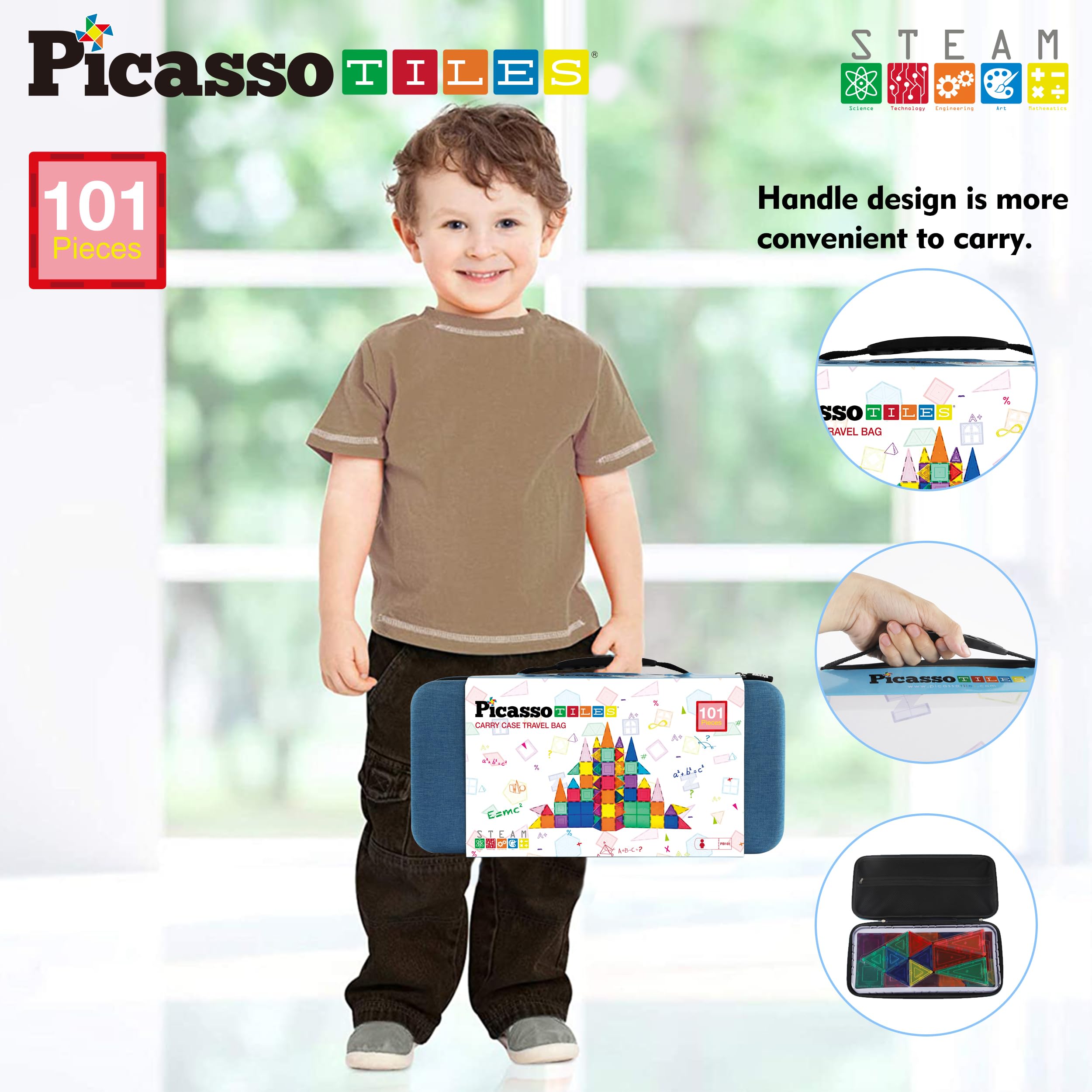 Foto 3 pulgar | Juego De Bloques De Construcción Magnéticos Picassotiles, 101 Piezas Con Estuche - Venta Internacional.